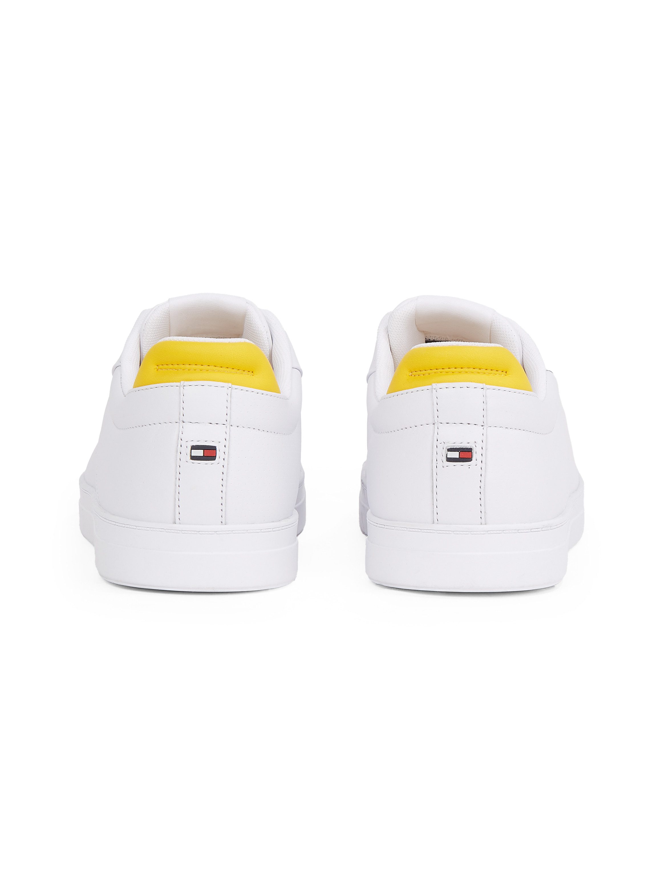 Tommy Hilfiger Sneakers ICON COURT PINPERF LTH , vrijetijdsschoen, lage schoen, veterschoenen met zacht gepolsterde schacht