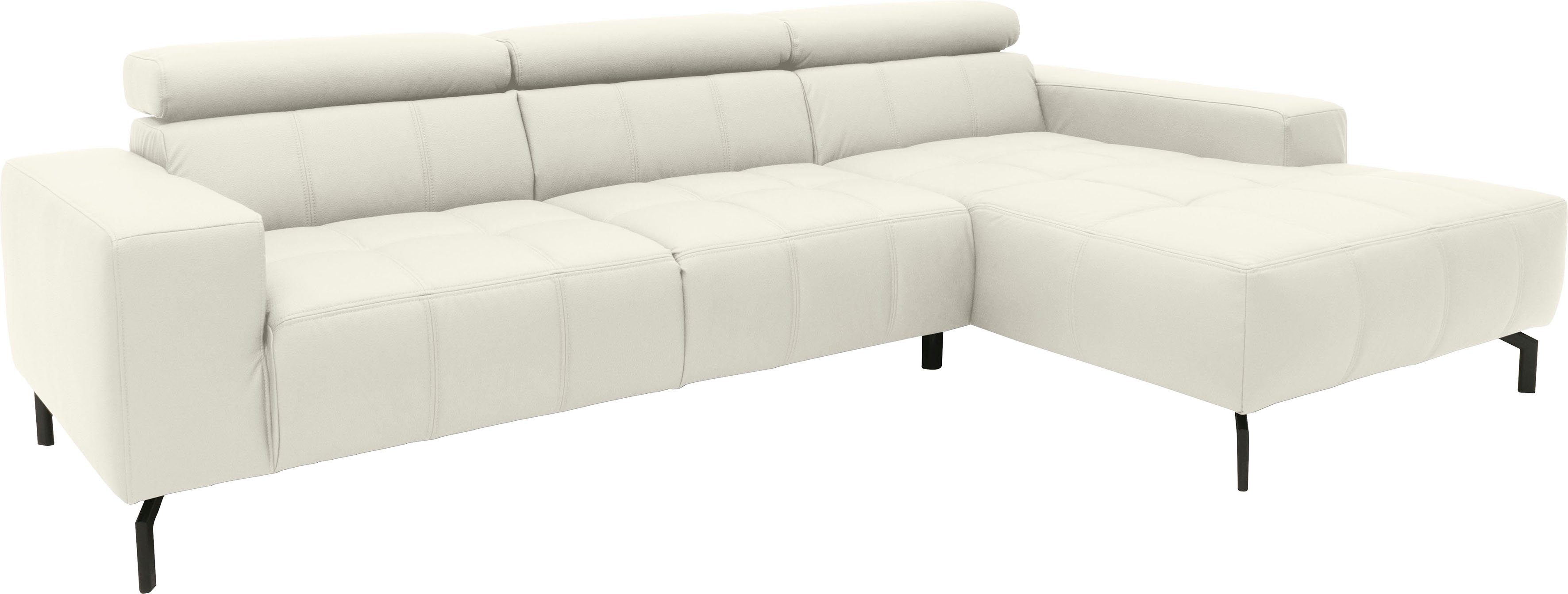 DOMO collection Hoekbank Cunelli mooie zitnaden als designelement, stevige zitcomfort, L-vorm