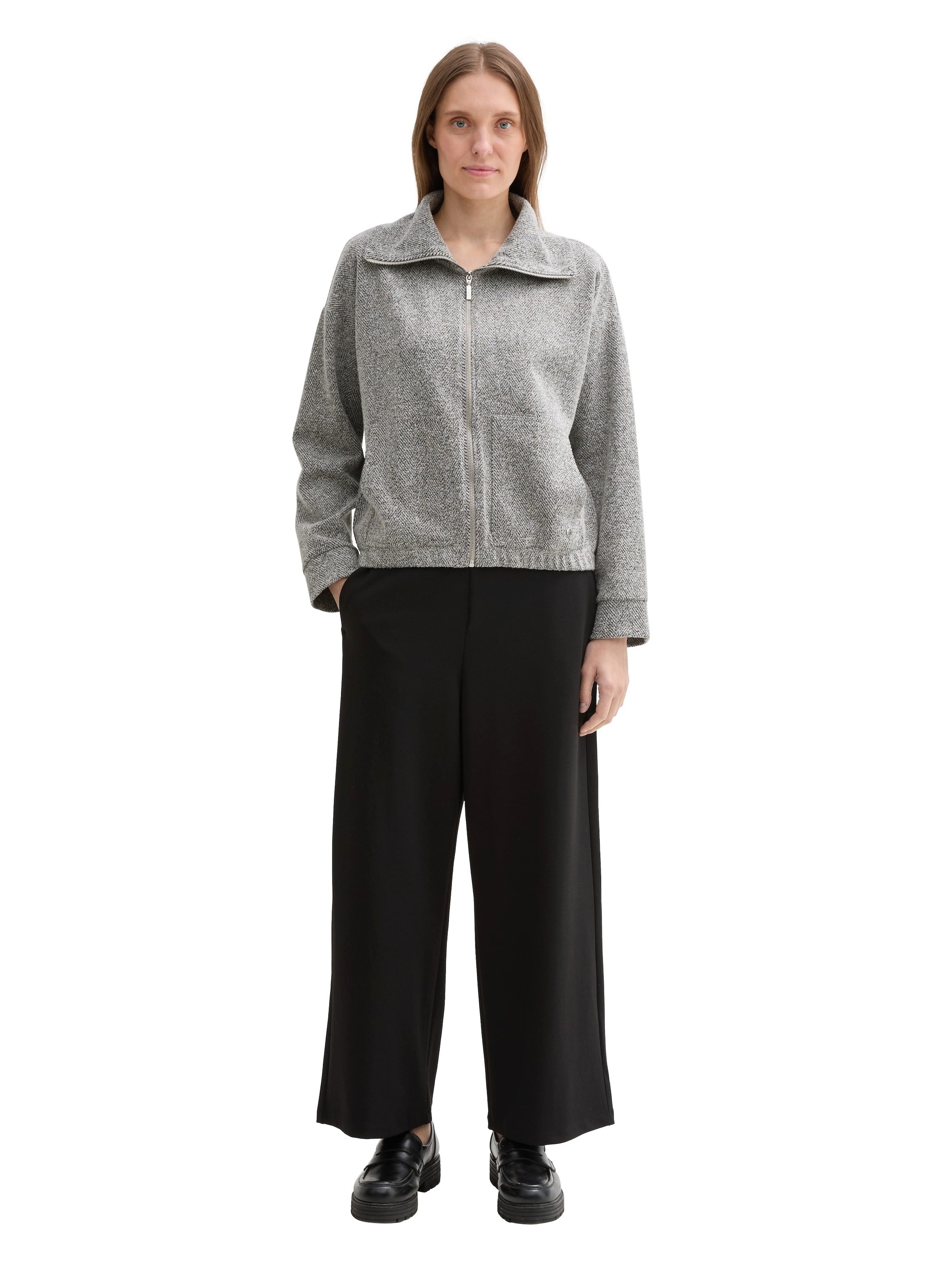 Tom Tailor Sweatvest met grote opstaande kraag