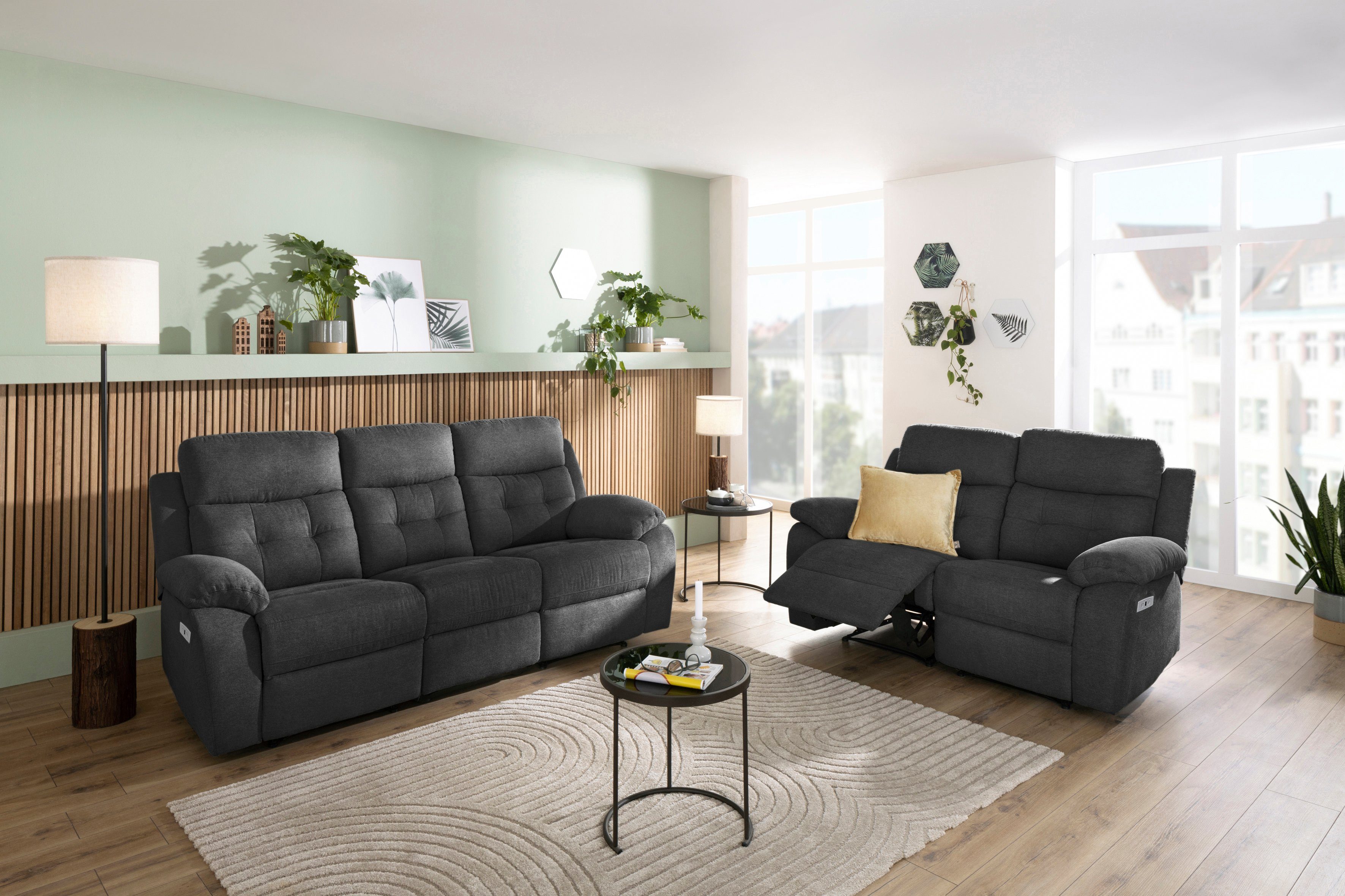 Home affaire 2-zitsbank Lannilis met handmatige en elektrische relaxfunctie