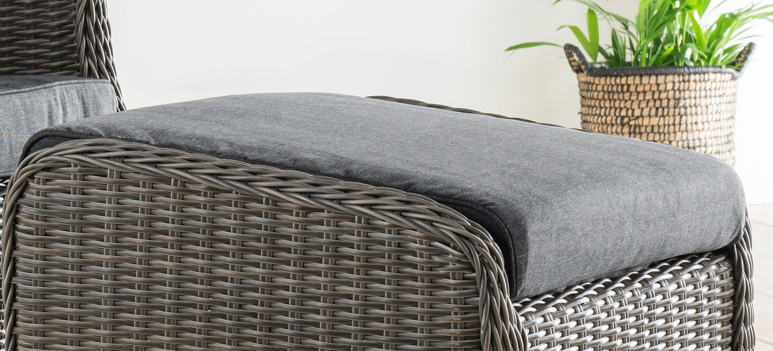 Destiny Fauteuil PALMA CASA Aluminium, polyrattan, incl. voetenbank en kussens (set, 4-delig)
