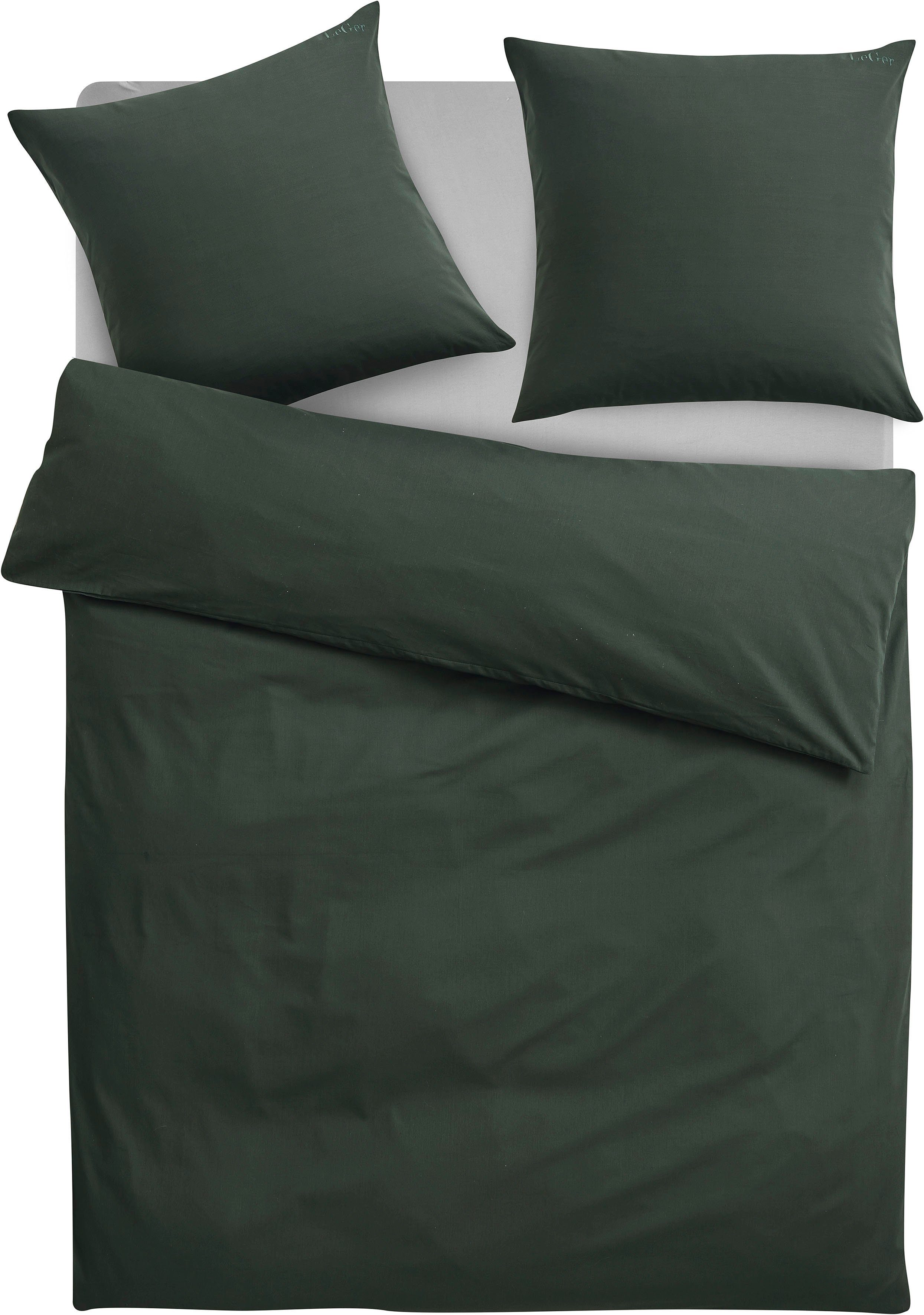 LeGer Home by Lena Gercke Beddengoed Anisa in maat 135x200, 155x220 cm of 200x200 Dekbedovertrek van katoen, unikleurige dekbedovertrek met ritssluiting