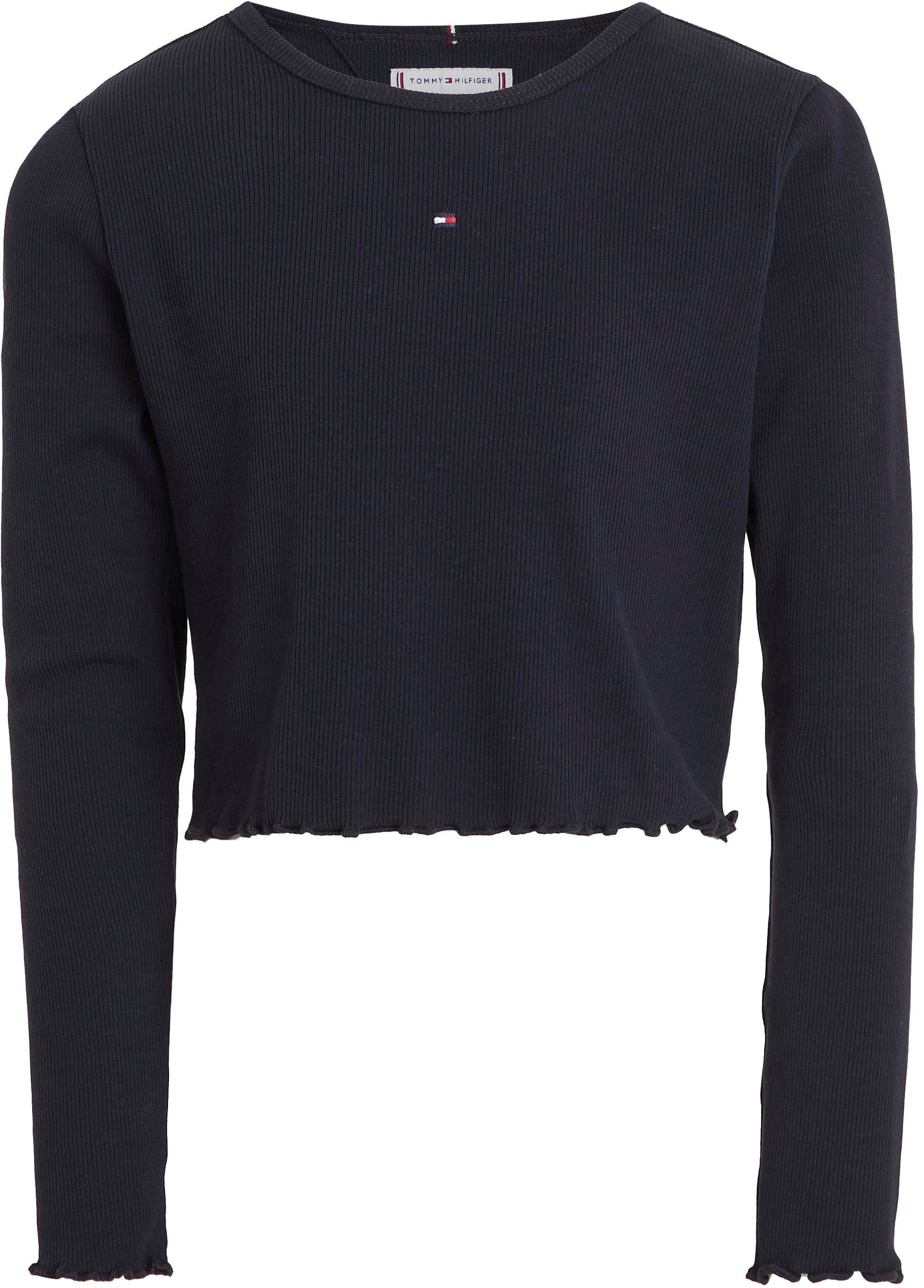 Tommy Hilfiger Shirt met lange mouwen ESSENTIAL RIB TOP L/S in lichte ribstructuur
