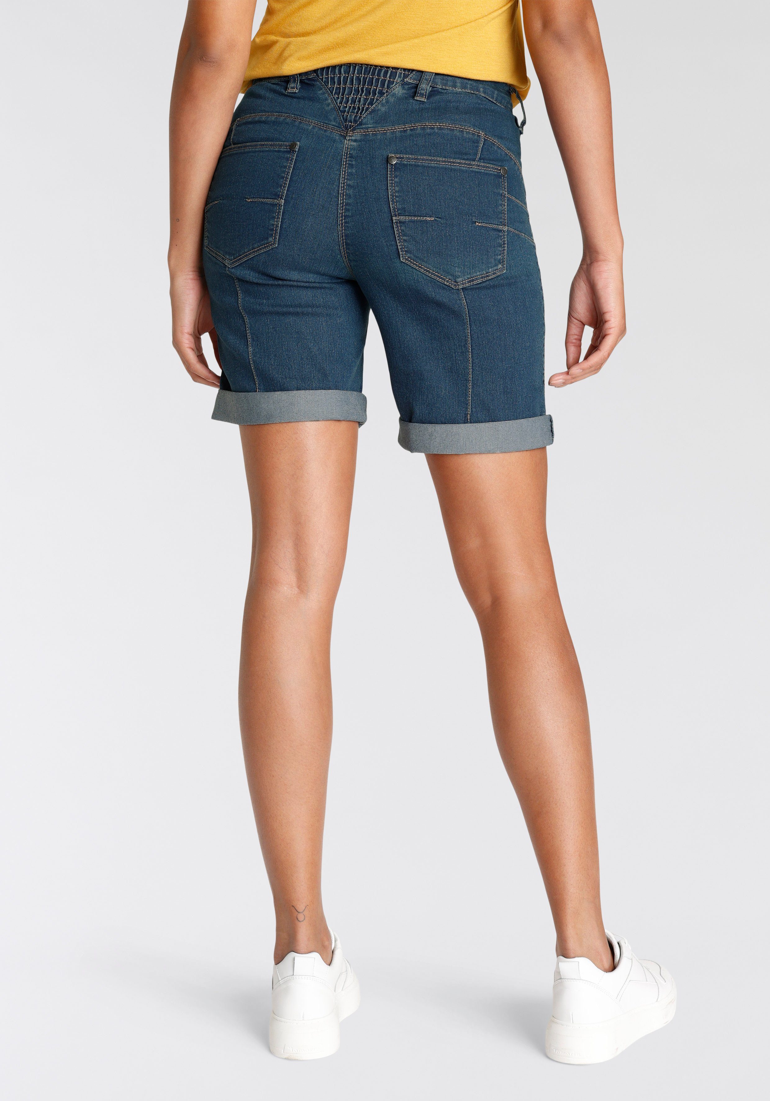 Arizona Jeansbermuda wijde pasvorm, korte pasvorm, hoge taille