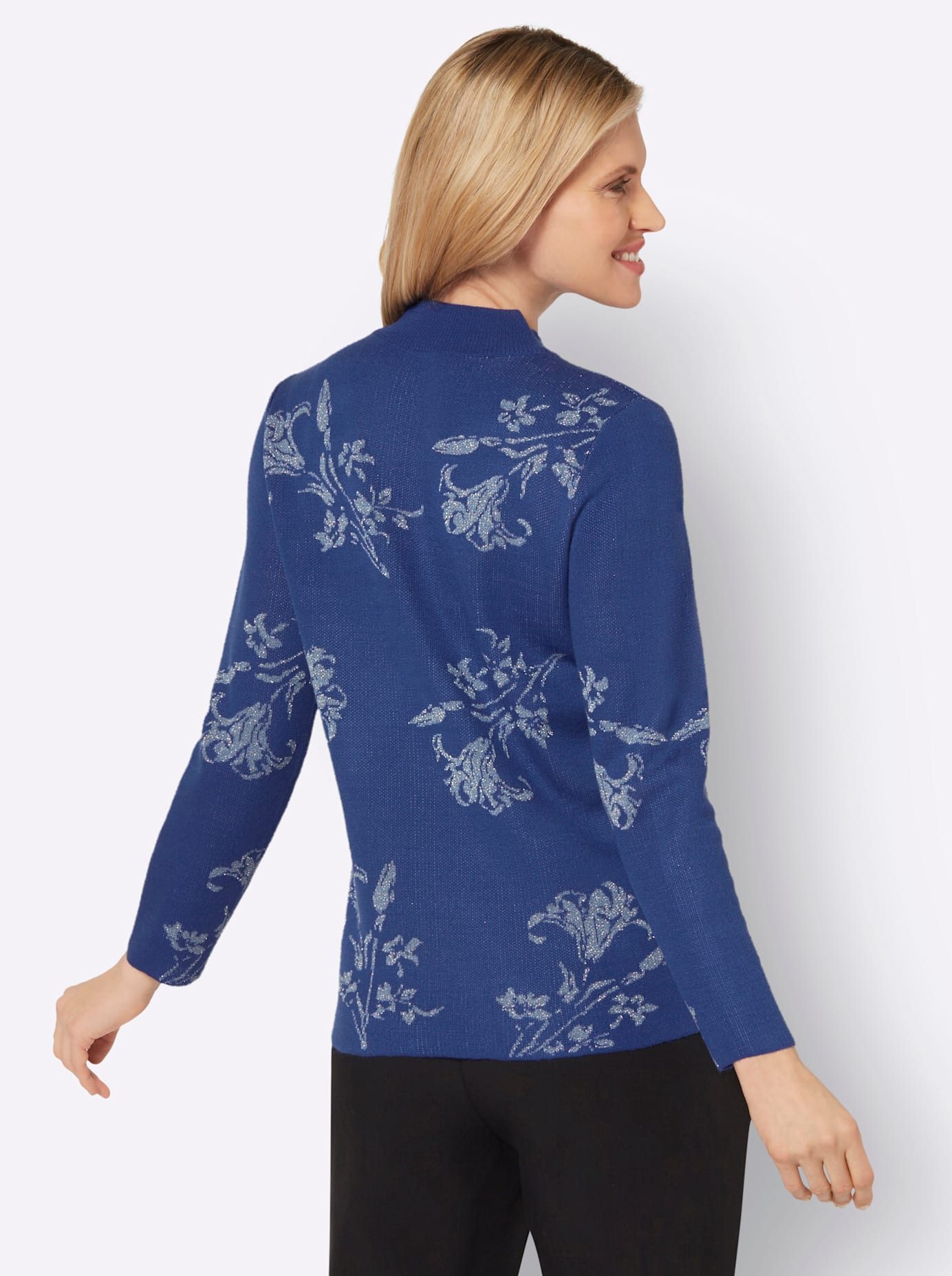 Classic Basics Trui met staande kraag Jacquardtrui