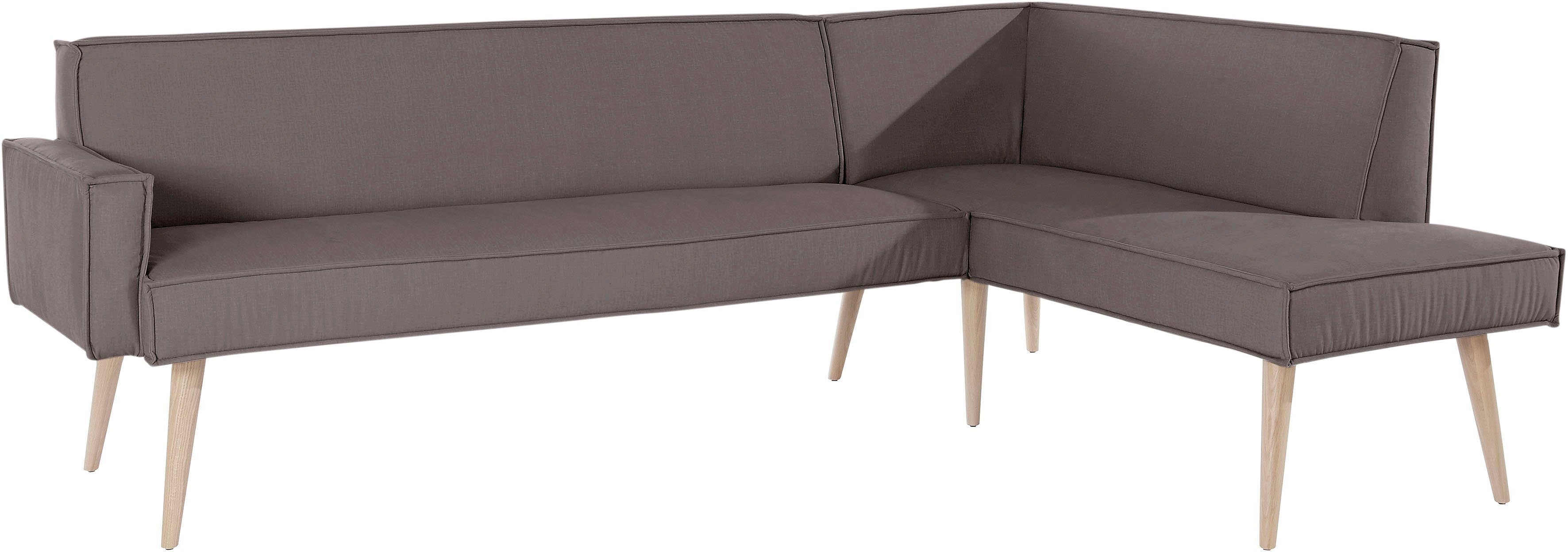 exxpo - sofa fashion Hoekbank Lungo, moderne paspelnaad, comfortabel en elegant, hoge houten voet