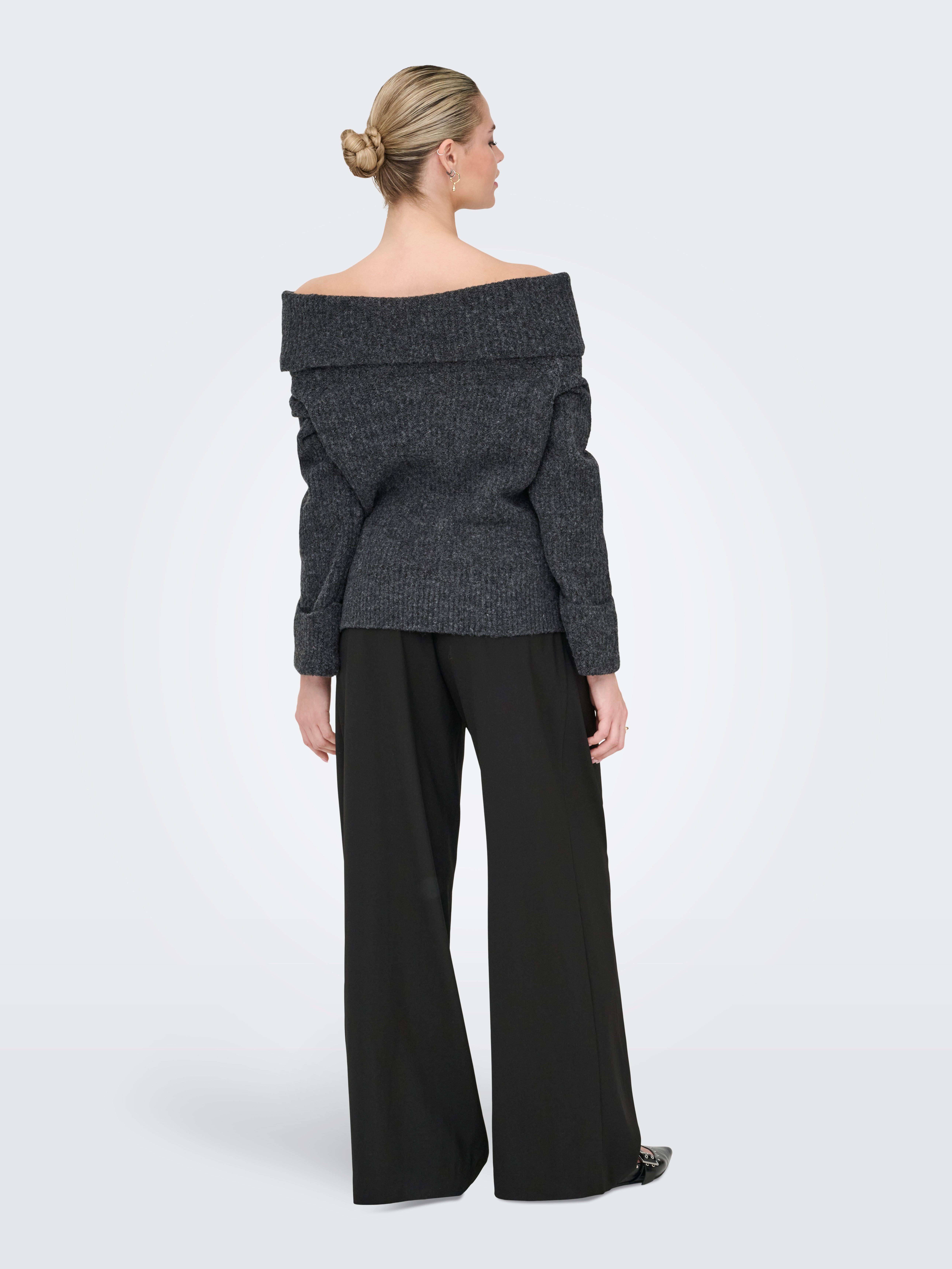 Only Gebreide trui ONLLUNA LS OFF SHOULDER PULLOVER KNT