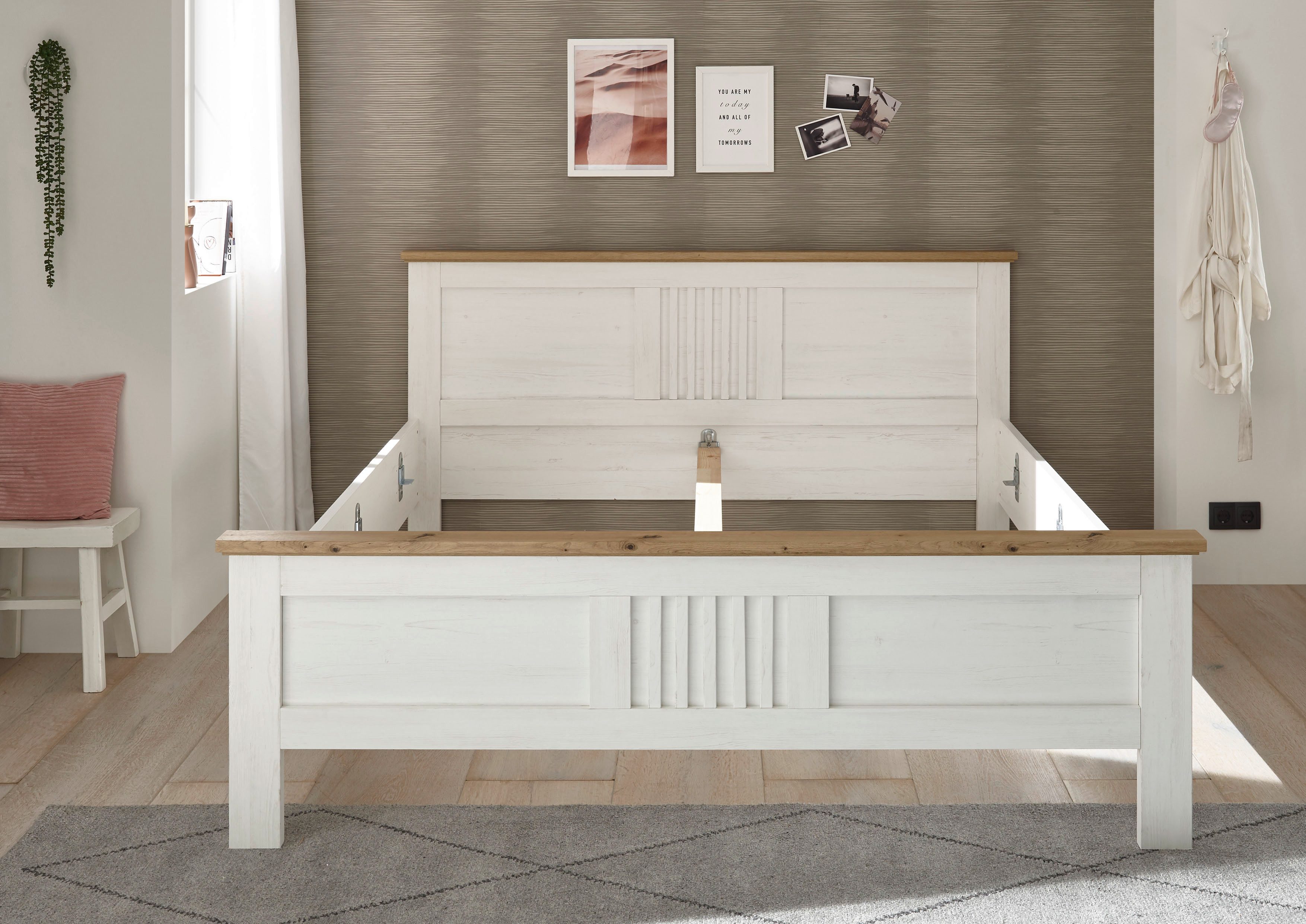 Schlafkontor Bedframe Trient Landhuisstijl, bed naar keuze in 2 afmetingen