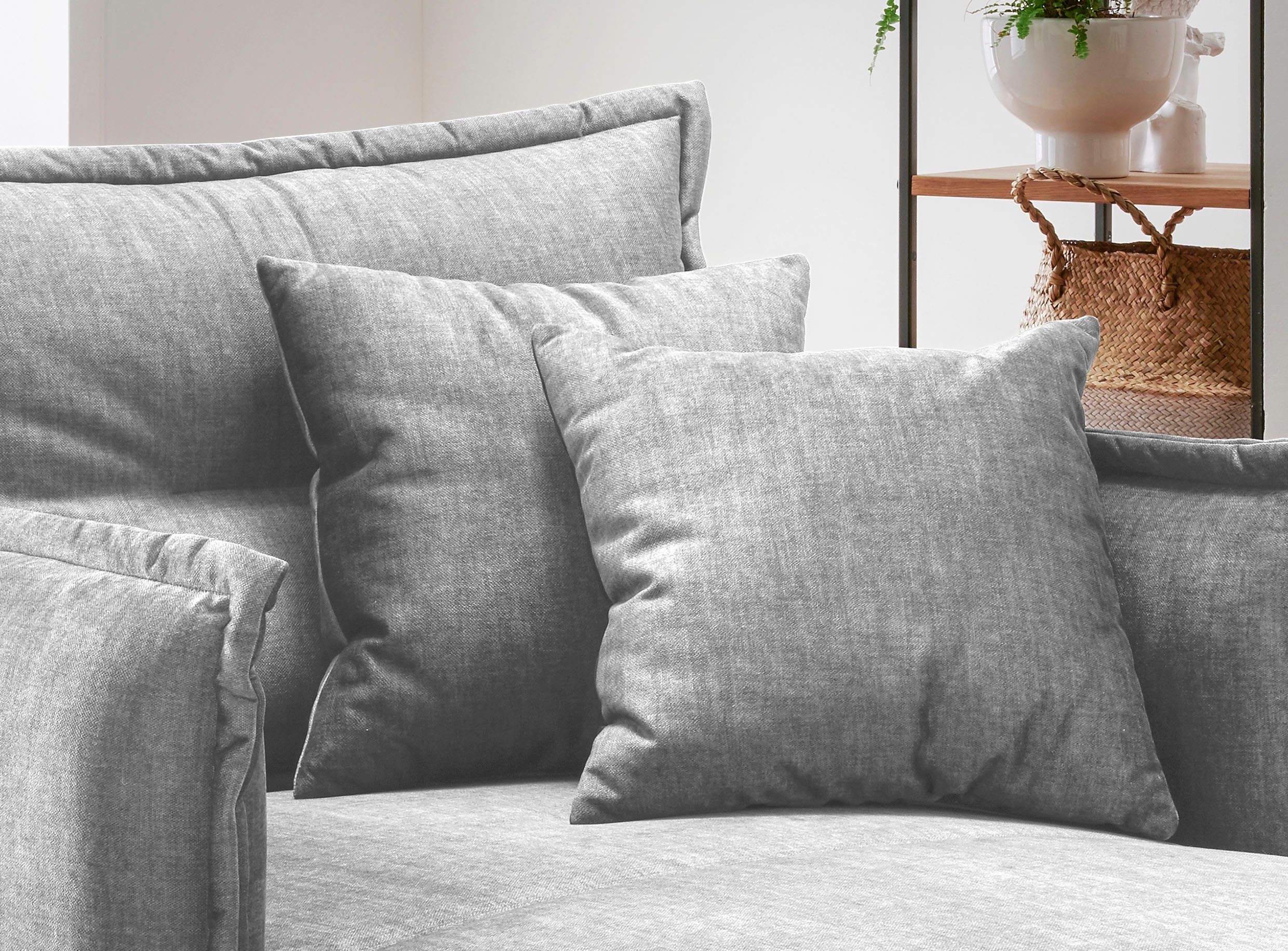 INOSIGN Loveseat LAZIO moderne fauteuil met een comfortabele bekleding, 2 stuks decoratieve sierkussens