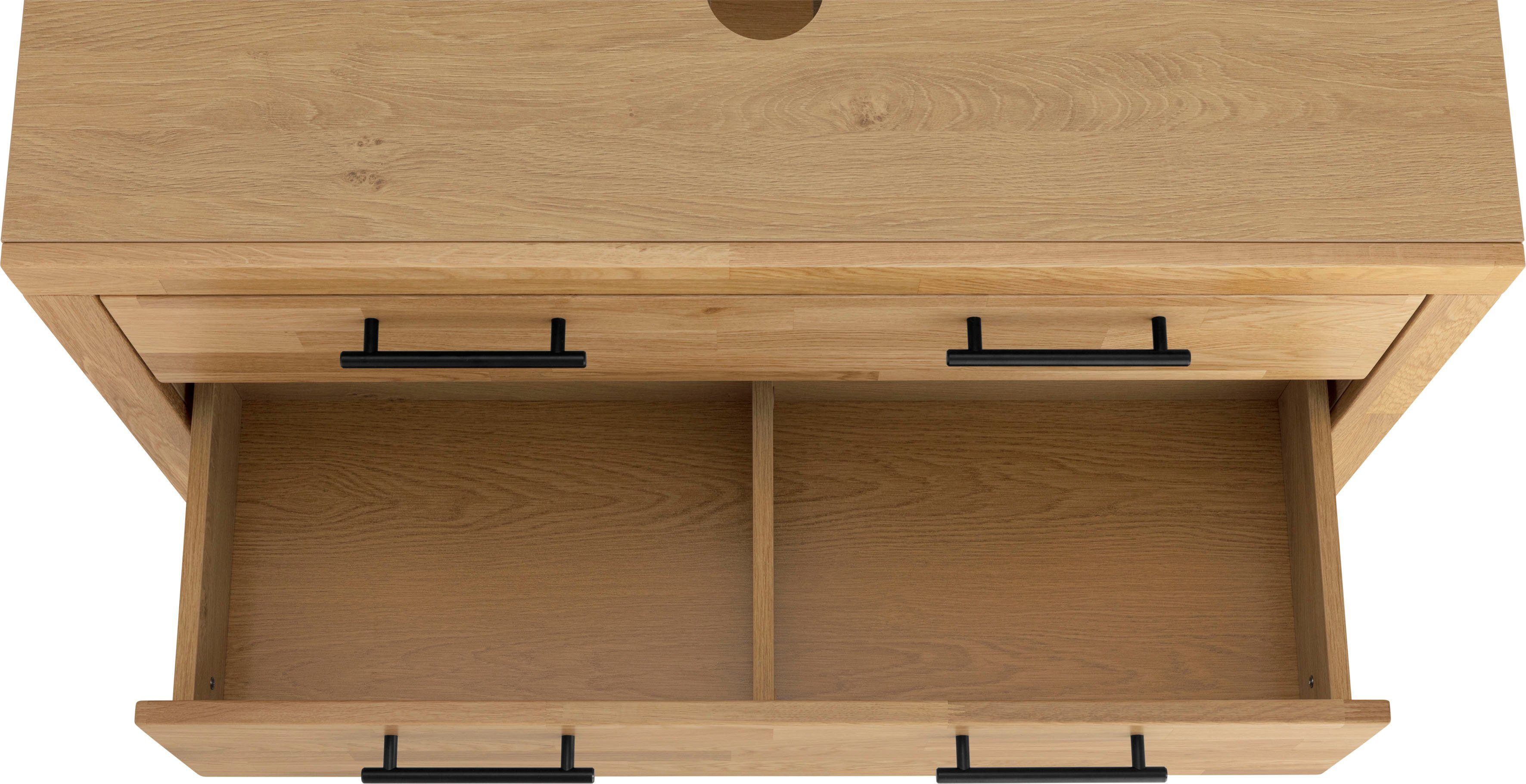 Home affaire Wastafelonderkast Satori Breedte 100 cm, fronten & lijst van eiken, klep en lade