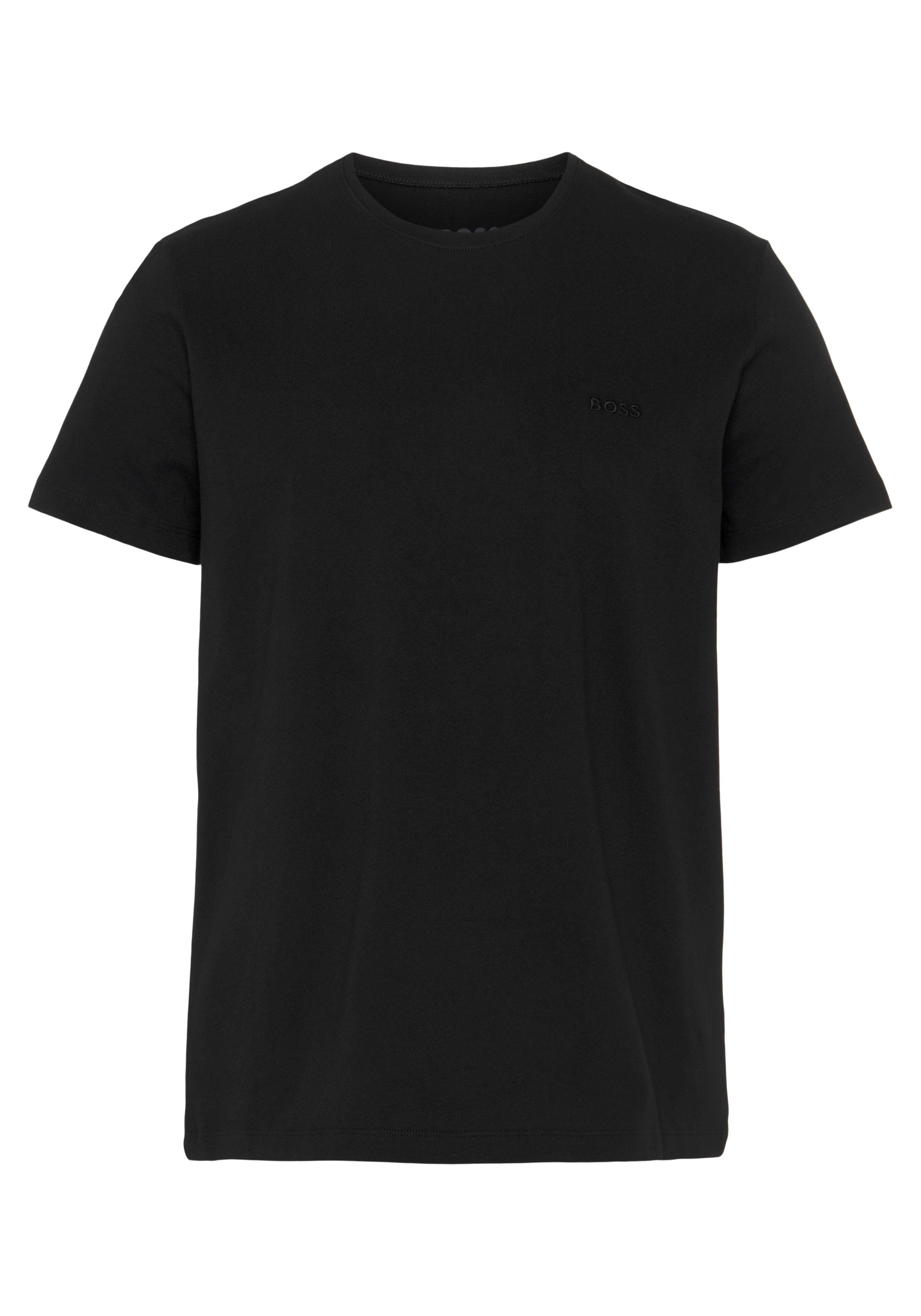 BOSS Shirt met ronde hals TShirtRN 2P Comfort met ton-in-ton boss logo-opdruk (2-delig, Set van 2)