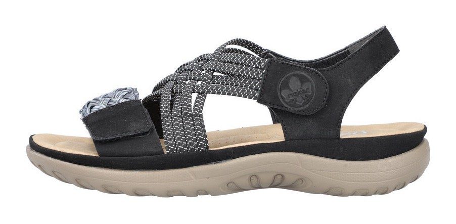 Rieker Sandalen zomerschoen, sandaal, sleehak, met gevlochten bandage