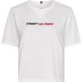tommy hilfiger sport curve t-shirt crv graphic c-nk tee ss met tommy hilfiger sport logo-opschrift wit