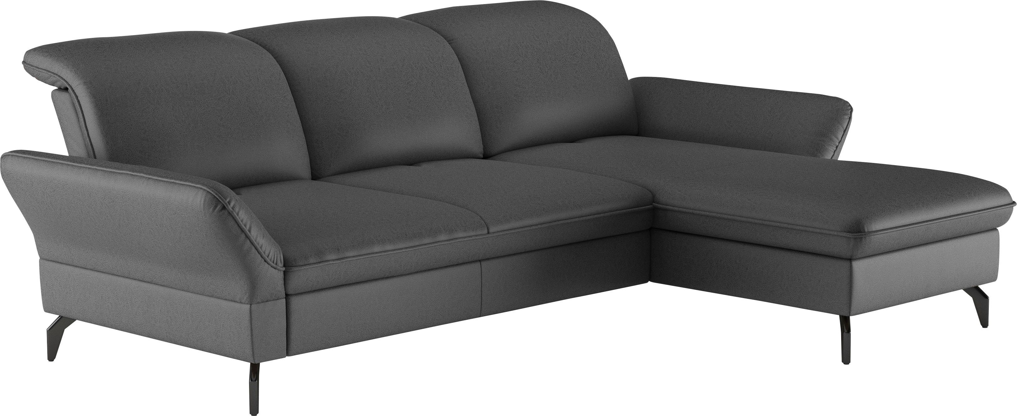 sit&more Hoekbank Leandro L-vorm Naar keuze met bed, hoofdbord en armleuningfunctie, en bedkist