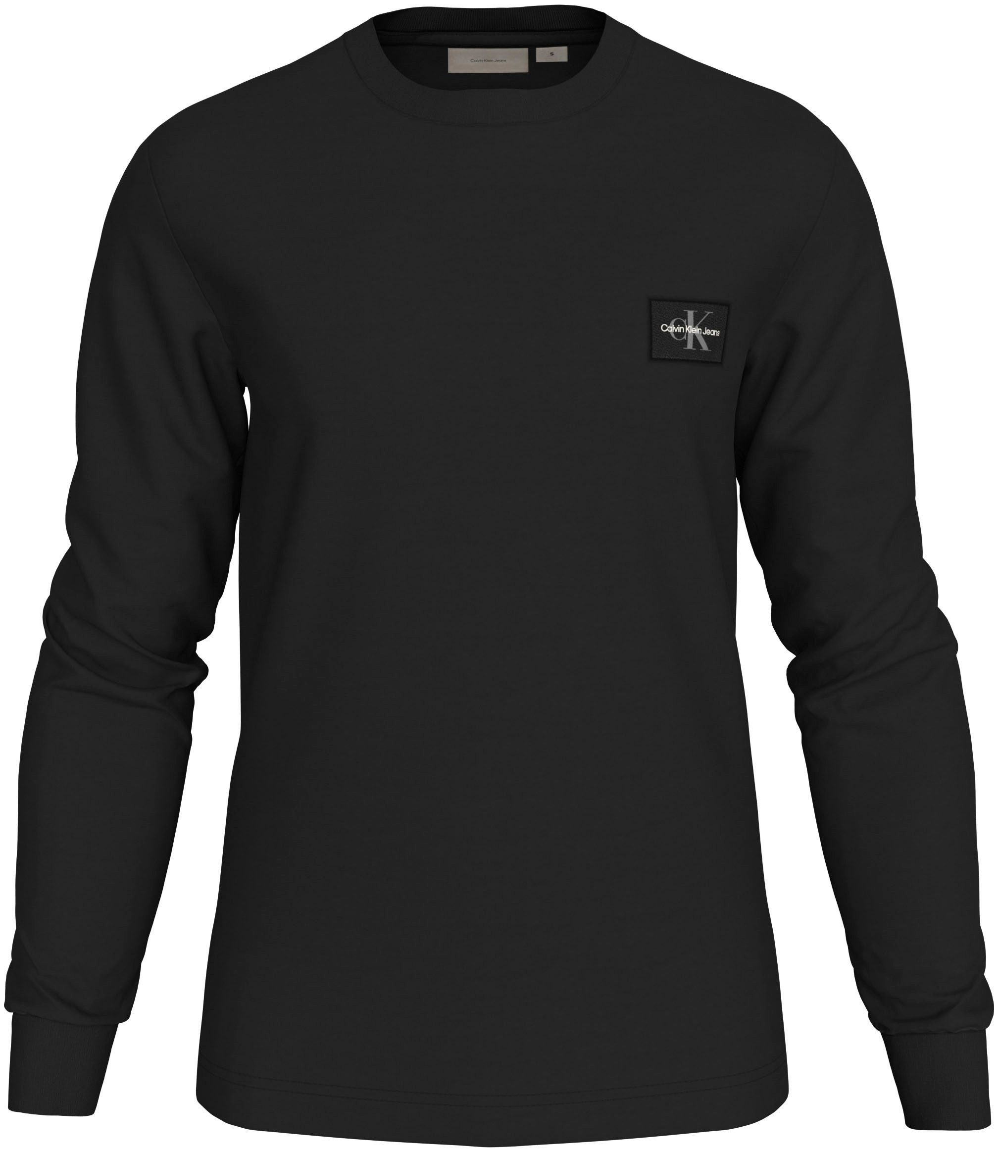 Calvin Klein Shirt met lange mouwen WOVEN LABEL WAFFLE LS TEE