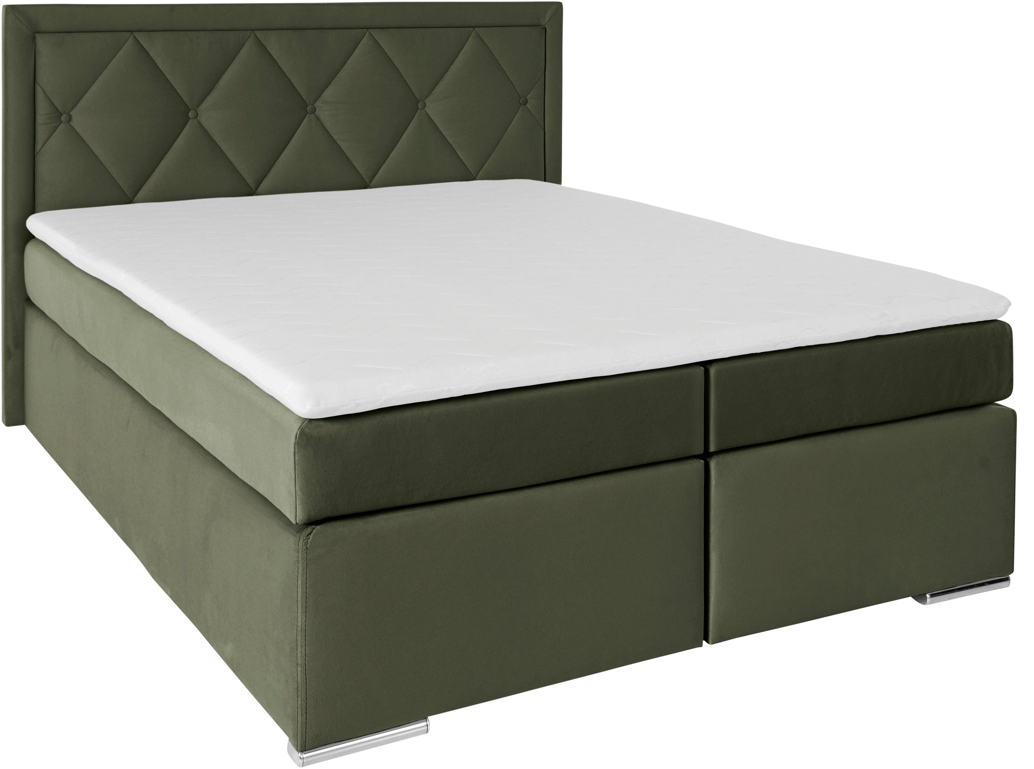 Leonique Boxspring Alfie, bestseller, optioneel met bedlade met capitonnage in het hoofdbord, h2, h3 en h4 ter keuze