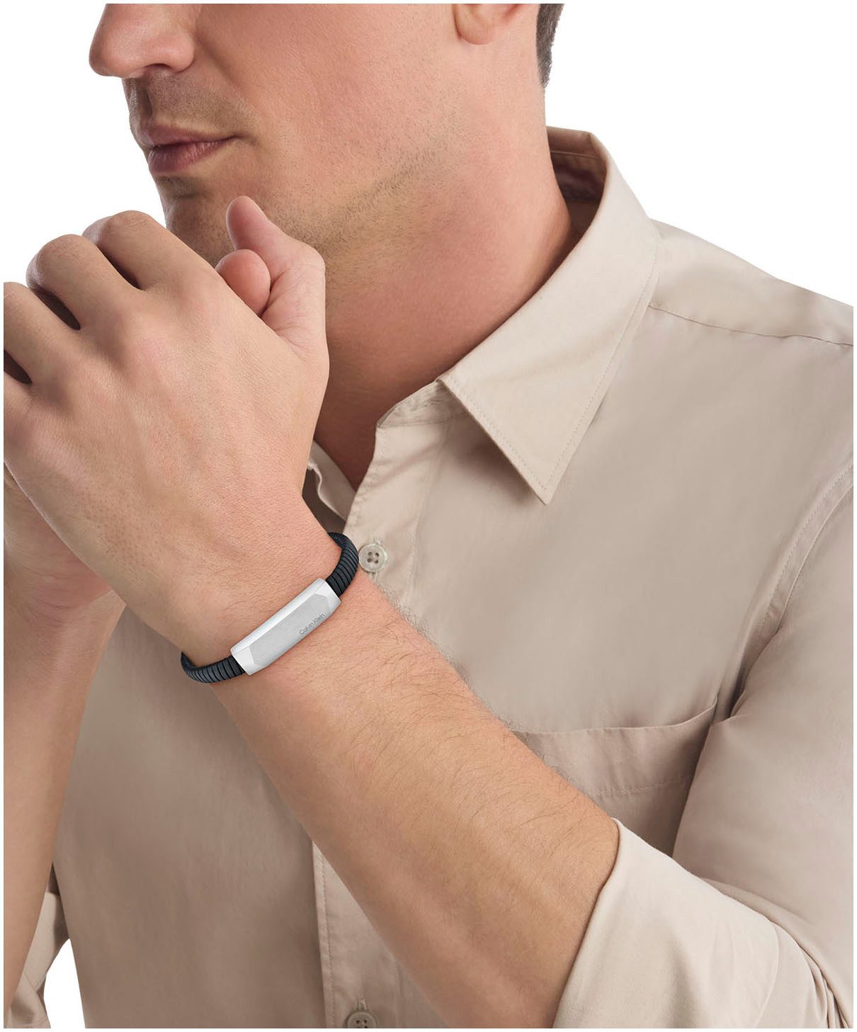 Calvin Klein Leren armband MAGNIFY, 35100012