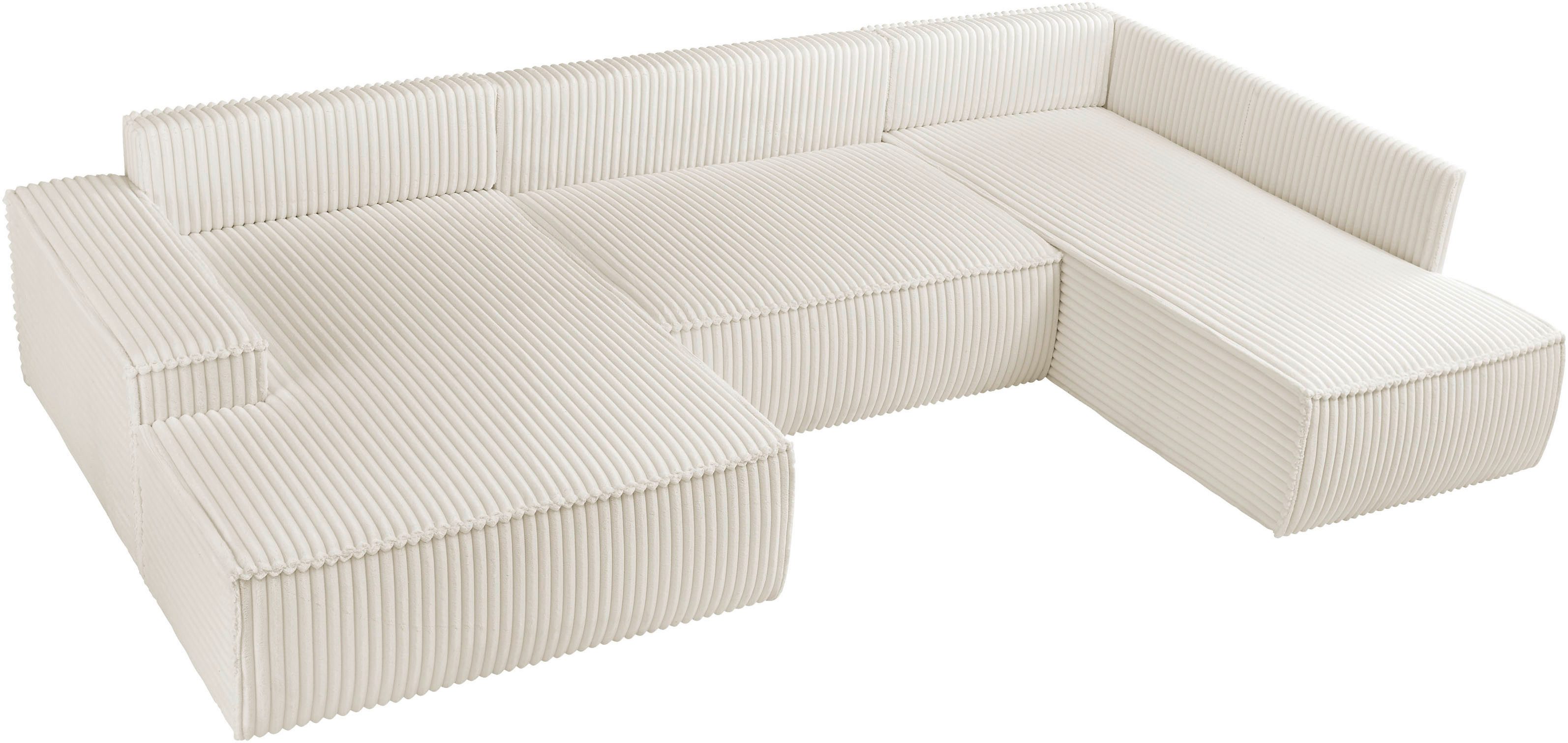 andas Zithoek FINNLEY U-model XXL 329 cm, bedbank, slaapfunctie m. bedkist