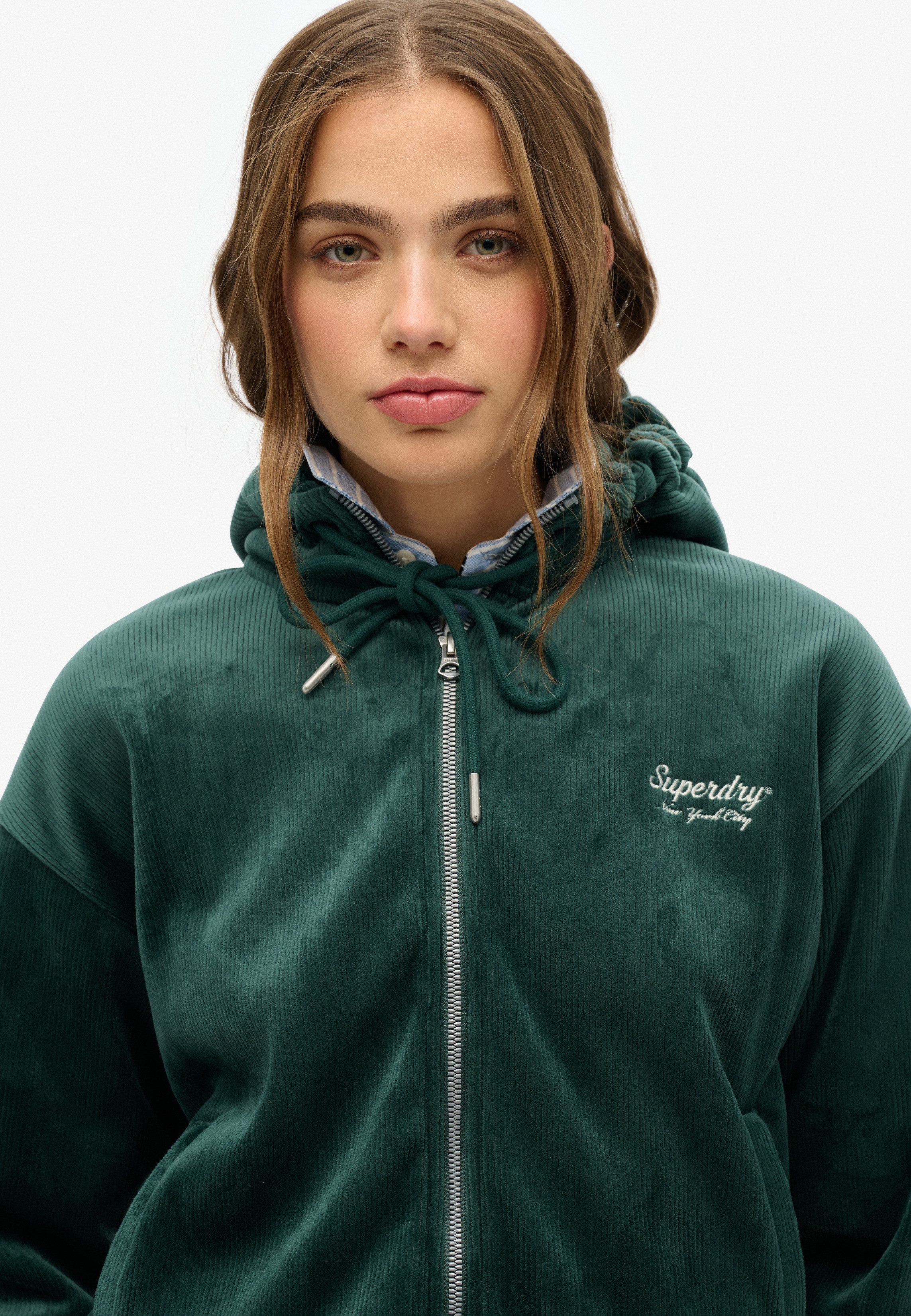 Superdry Capuchonsweatvest COUNTRY CLUB VELOUR ZIP HOOD