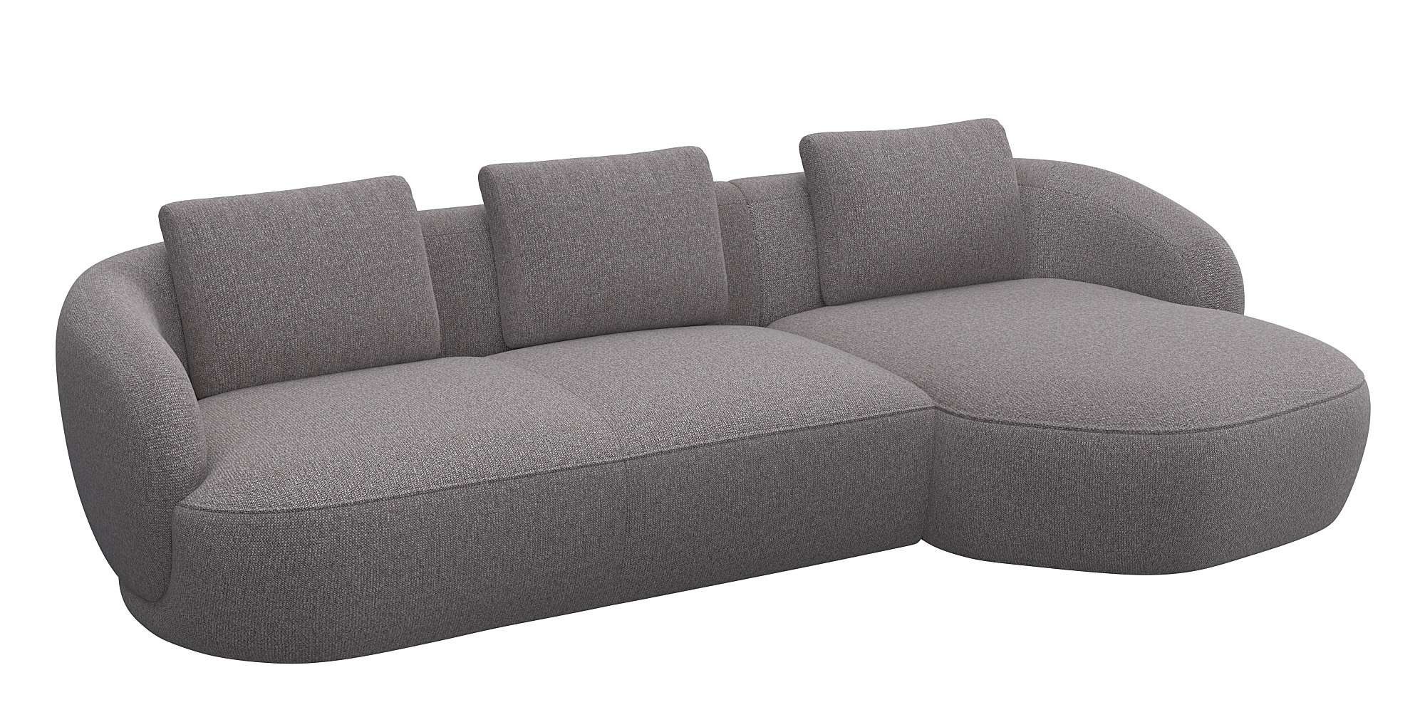FLEXLUX Zithoek Torino, rond, L-vorm, bankhoek met recamière, longchair-sofa