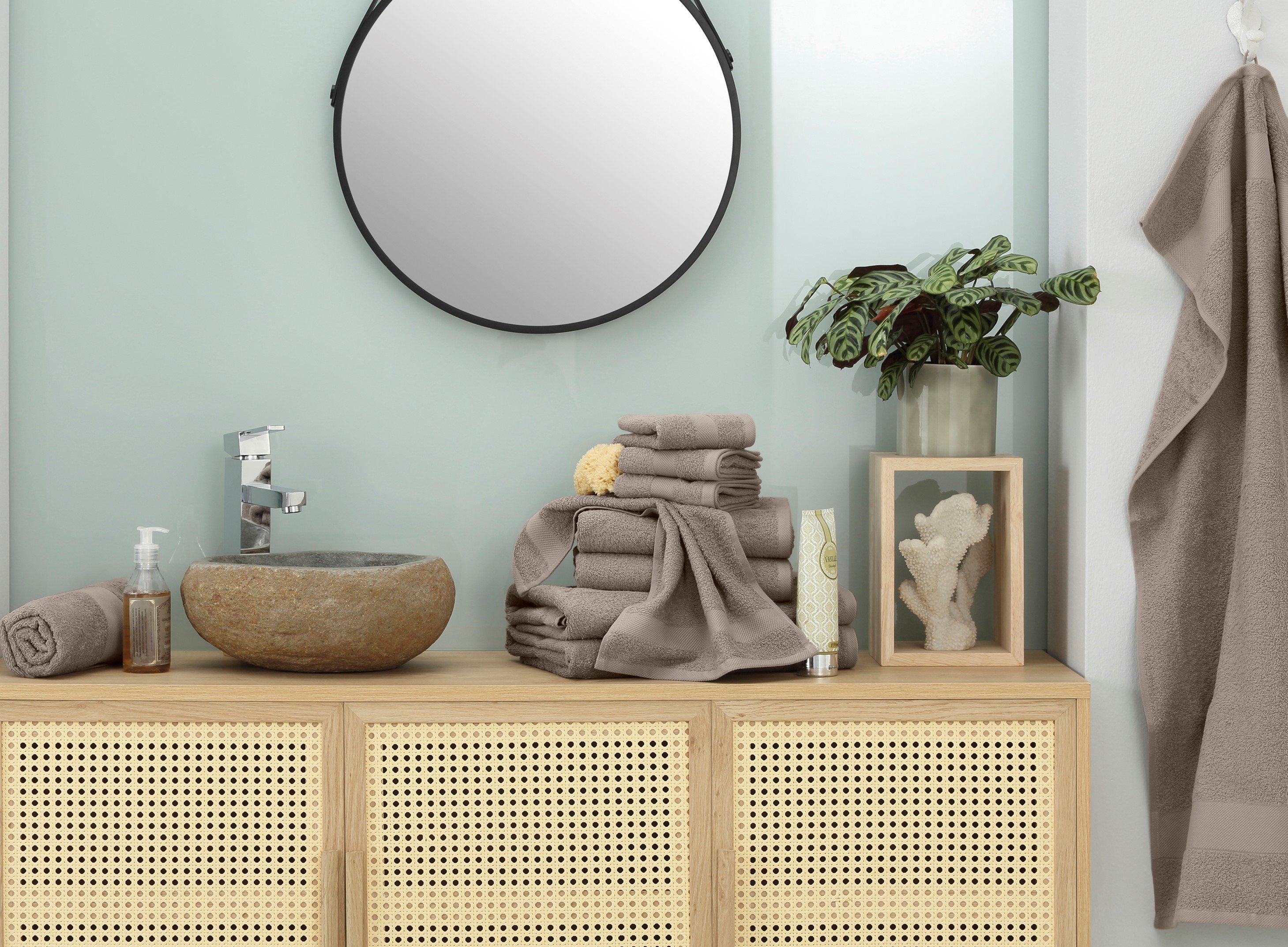 my home Handdoekenset Melli, 2 douchehanddoeken 70x140, 4 handdoeken 50x100, 4 gastendoeken 30x50 (set, 10-delig)