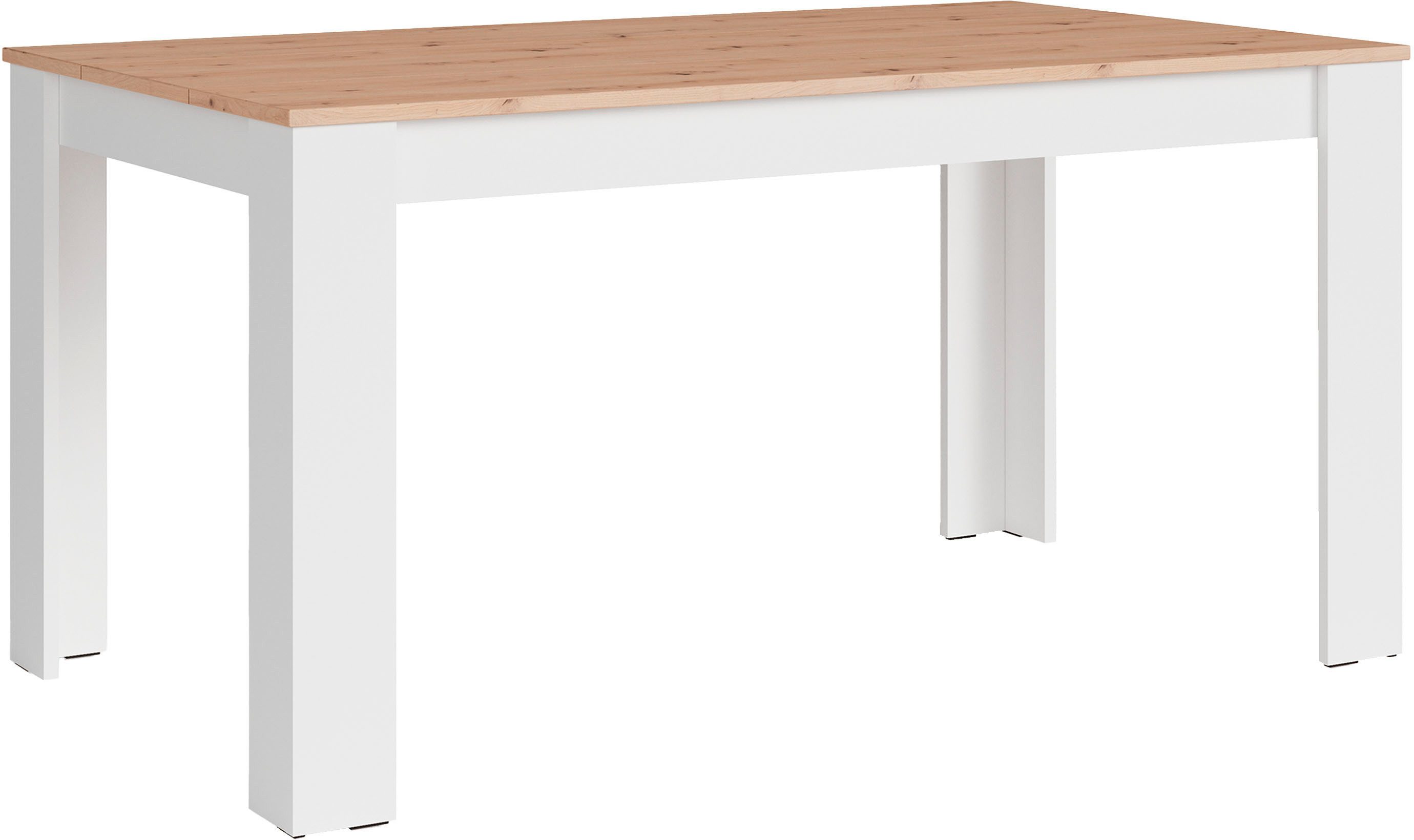 byLIVING Eettafel Nori Keukentafel in eikenlook, frame in antraciet of wit