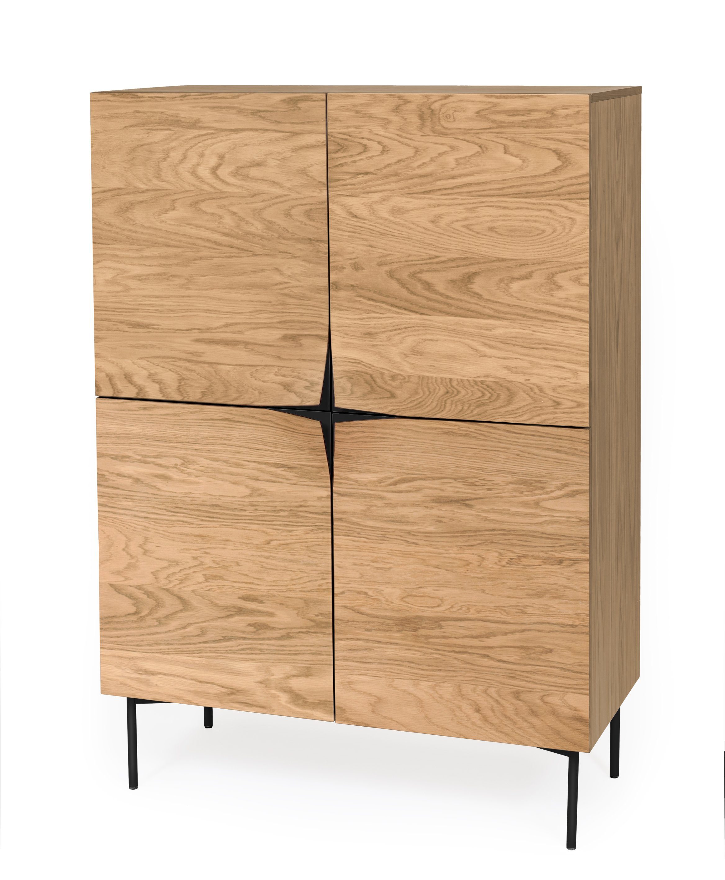 Woodman Highboard Commode met eiken fineer, in Scandinavisch ontwerp