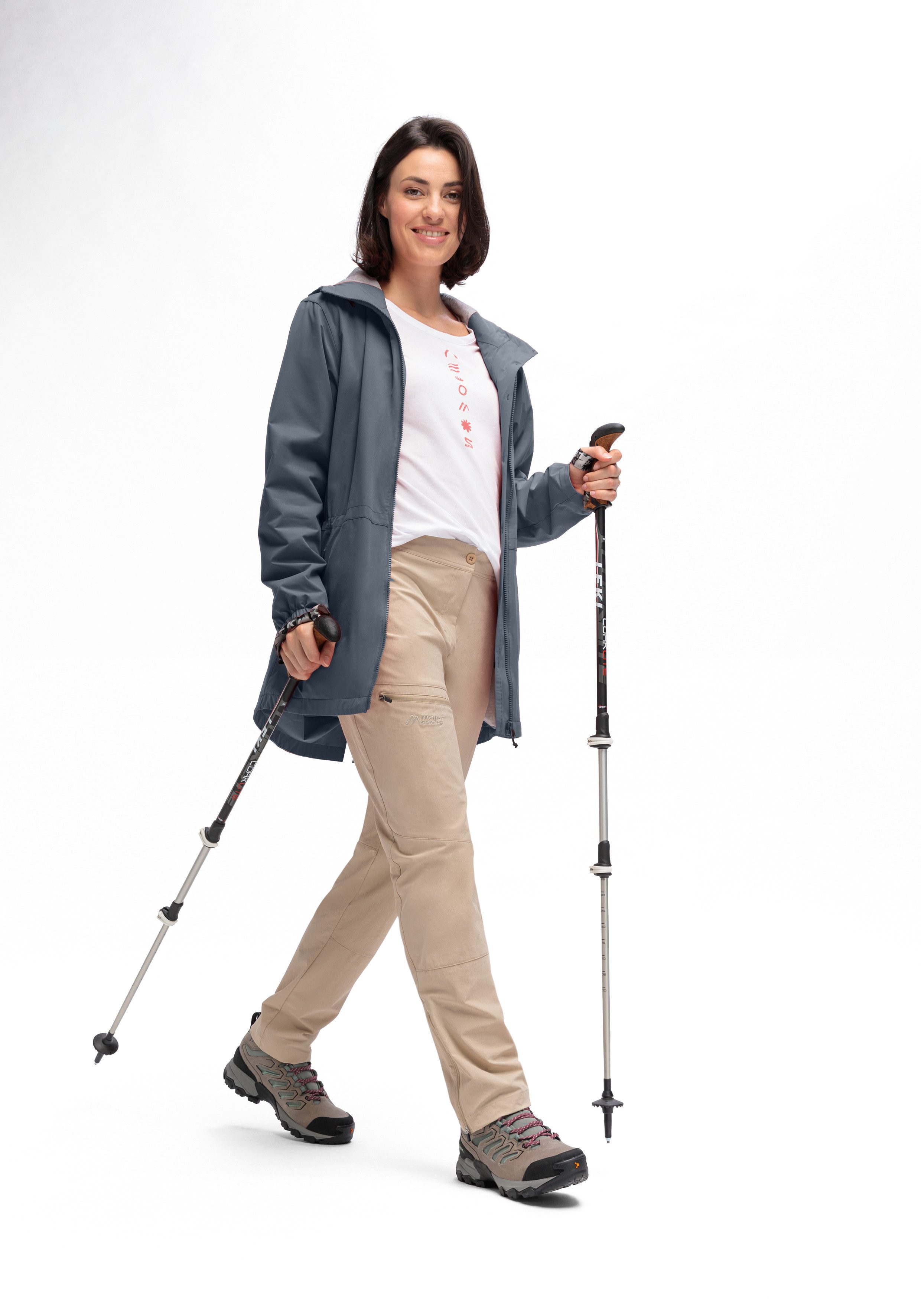 Maier Sports Parka ArorA Loop W Dames jacke waterdicht, outdoorjacke, 3 buitenzakken + binnenzak