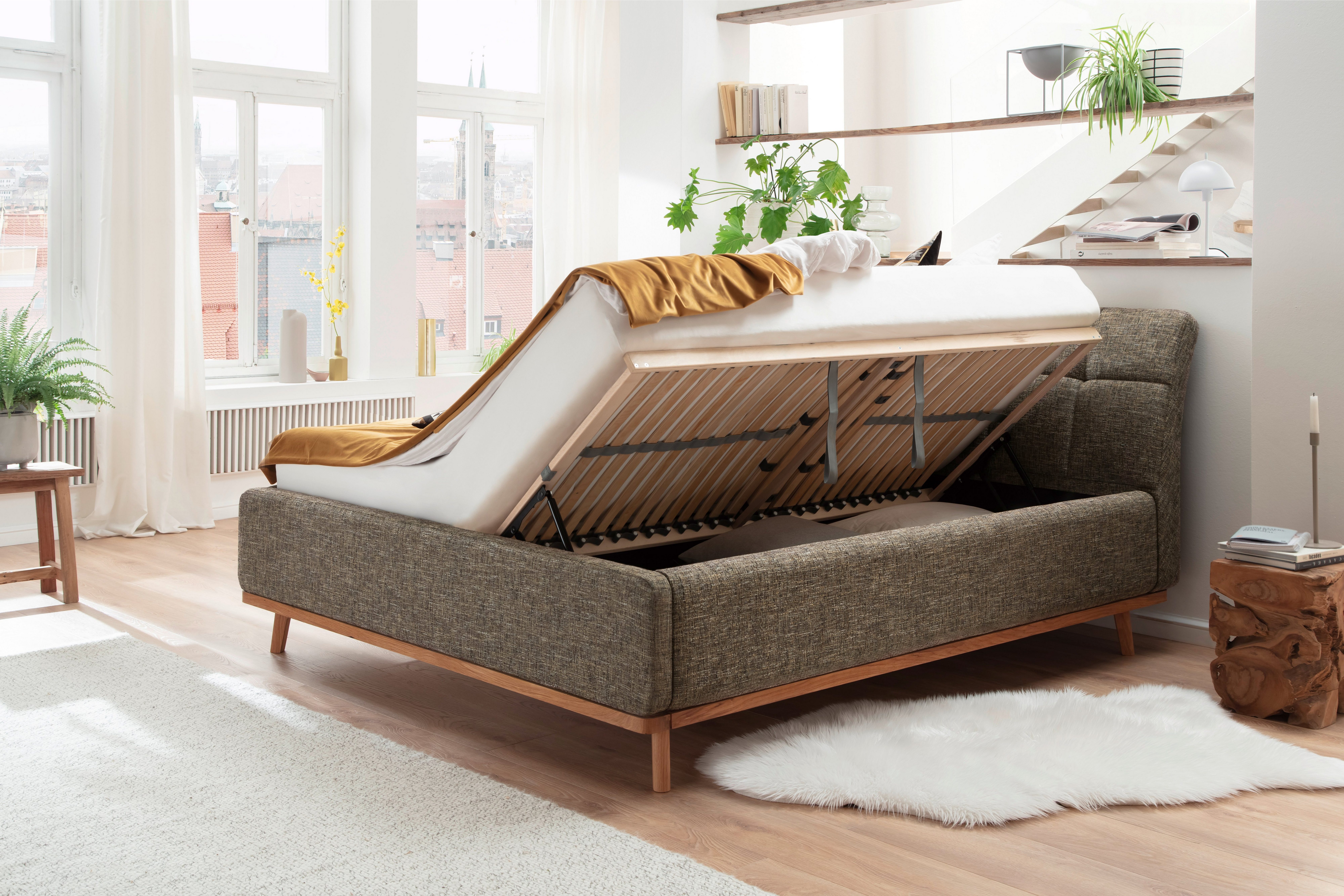 meise.möbel Gestoffeerd bed Mila met bedkist