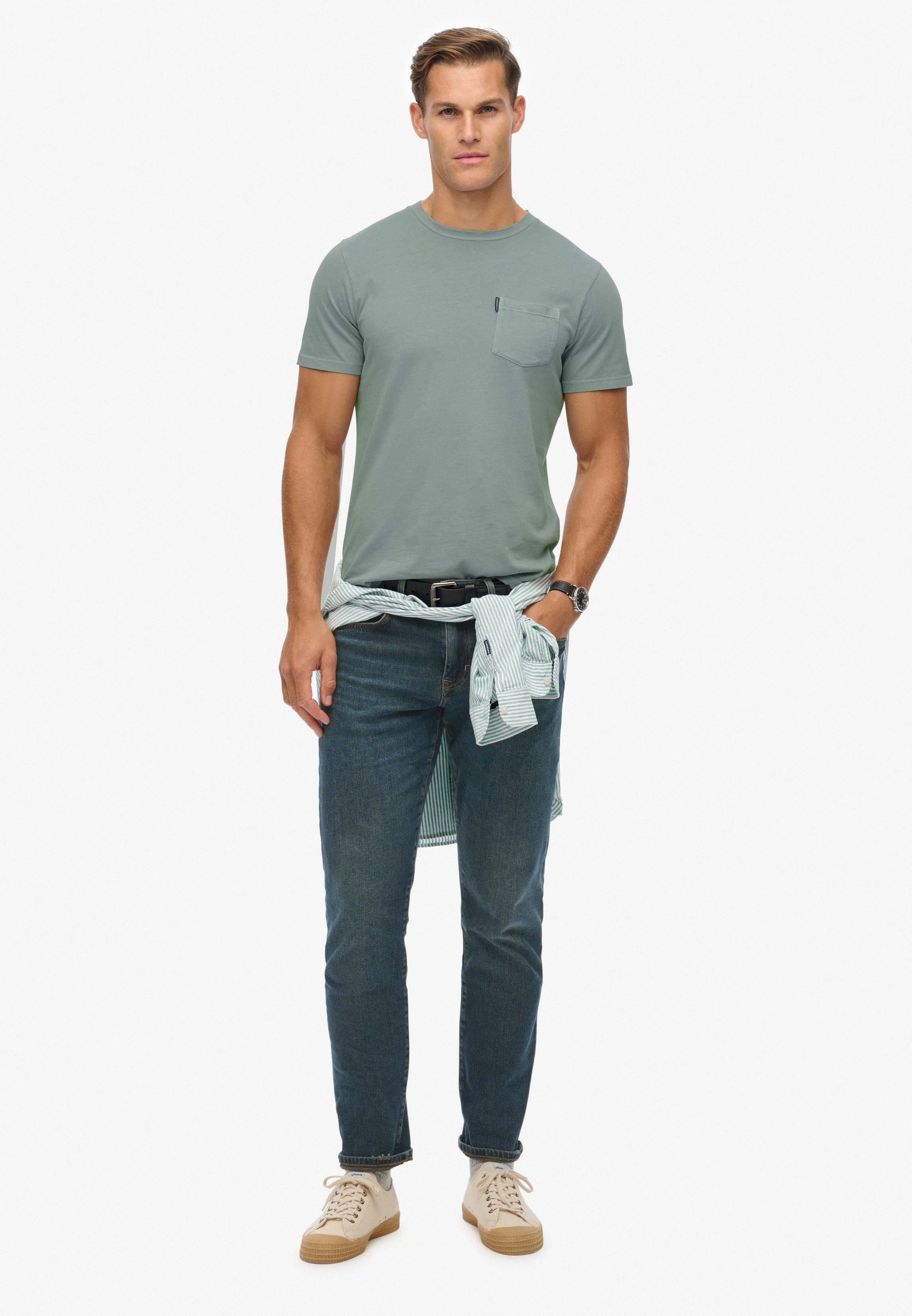 Superdry Shirt met ronde hals CLASSIC ESSENTIAL POCKET TEE