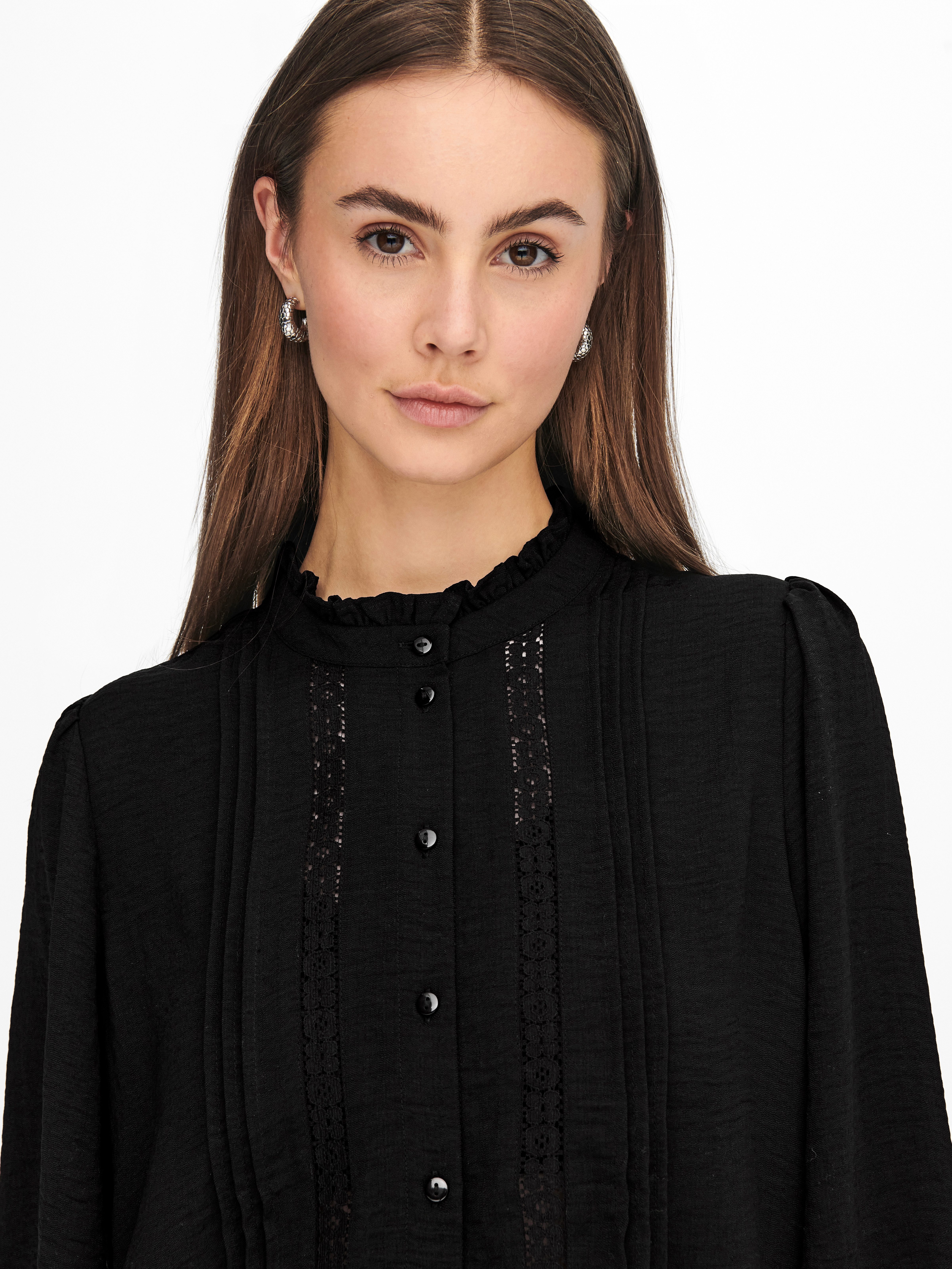 JDY Blouse met ruches JDYELLIS L/S LACE SHIRT WVN NOOS