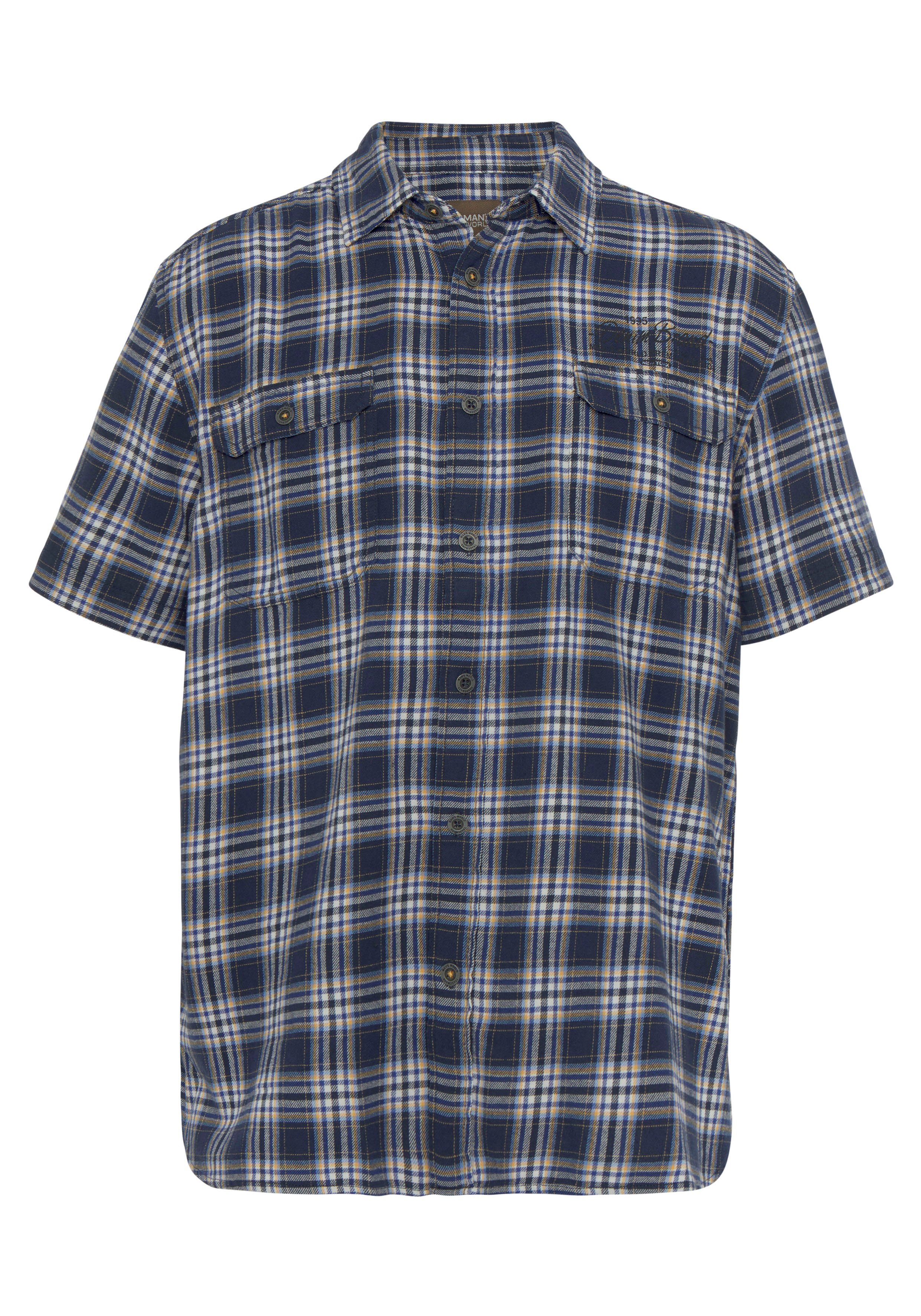 Man's World Overhemd met korte mouwen met kleine print op de borst