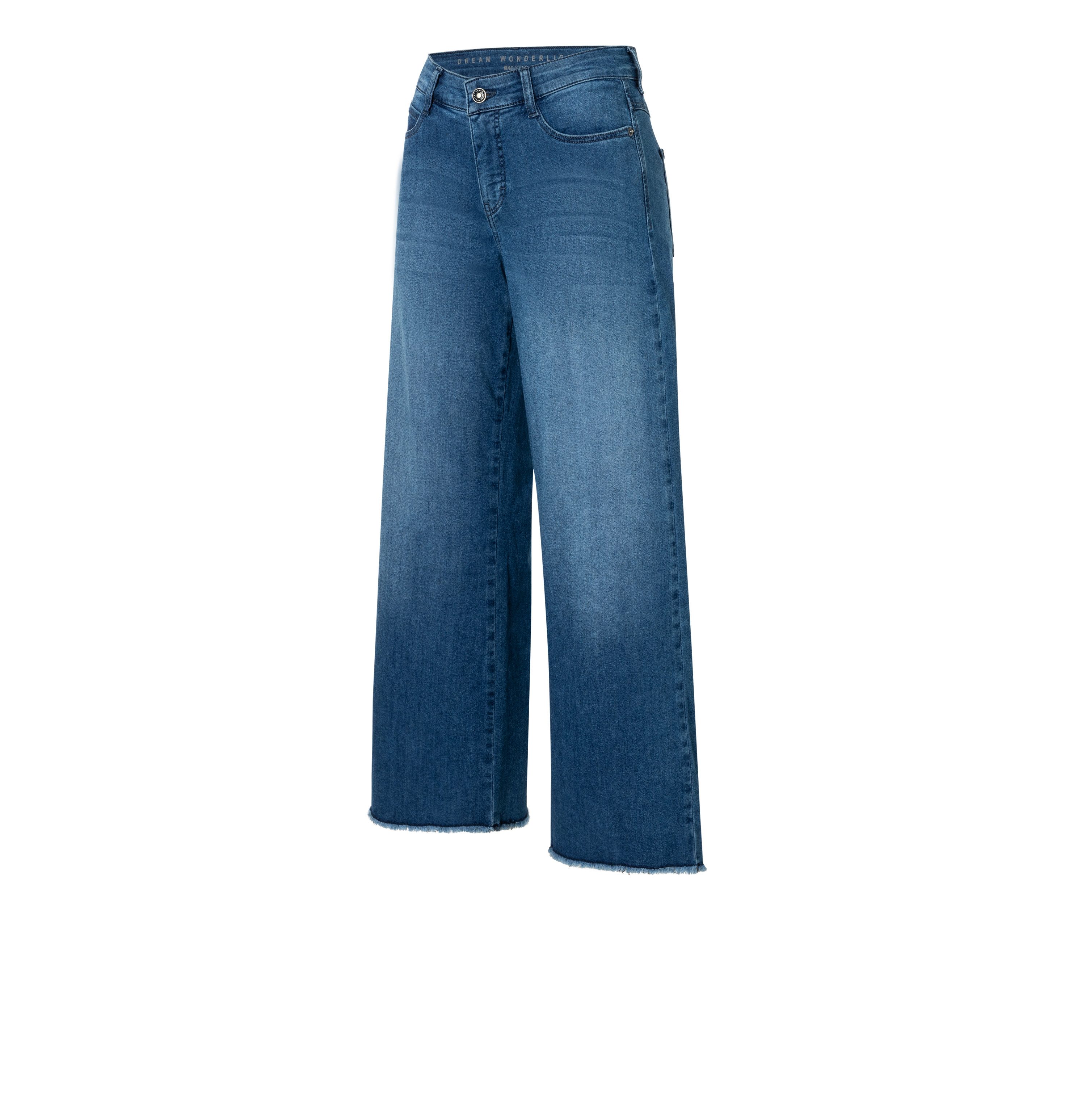 MAC Wijde jeans DREAM WIDE met franje bij de zoom