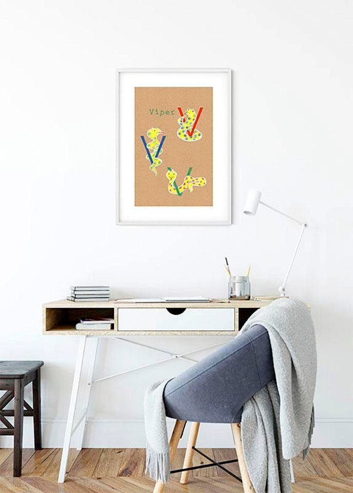 Komar Wanddecoratie ABC animal T Wanddecoratie - zonder lijst (1 stuk)