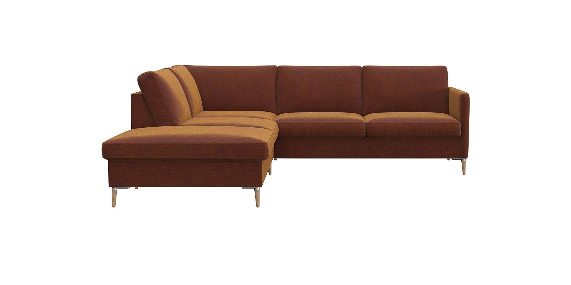 FLEXLUX Hoekbank Fiore, L-vorm, super comfortabel door koudschuim in de zitting bruin, hoekbanken, Ottomane links