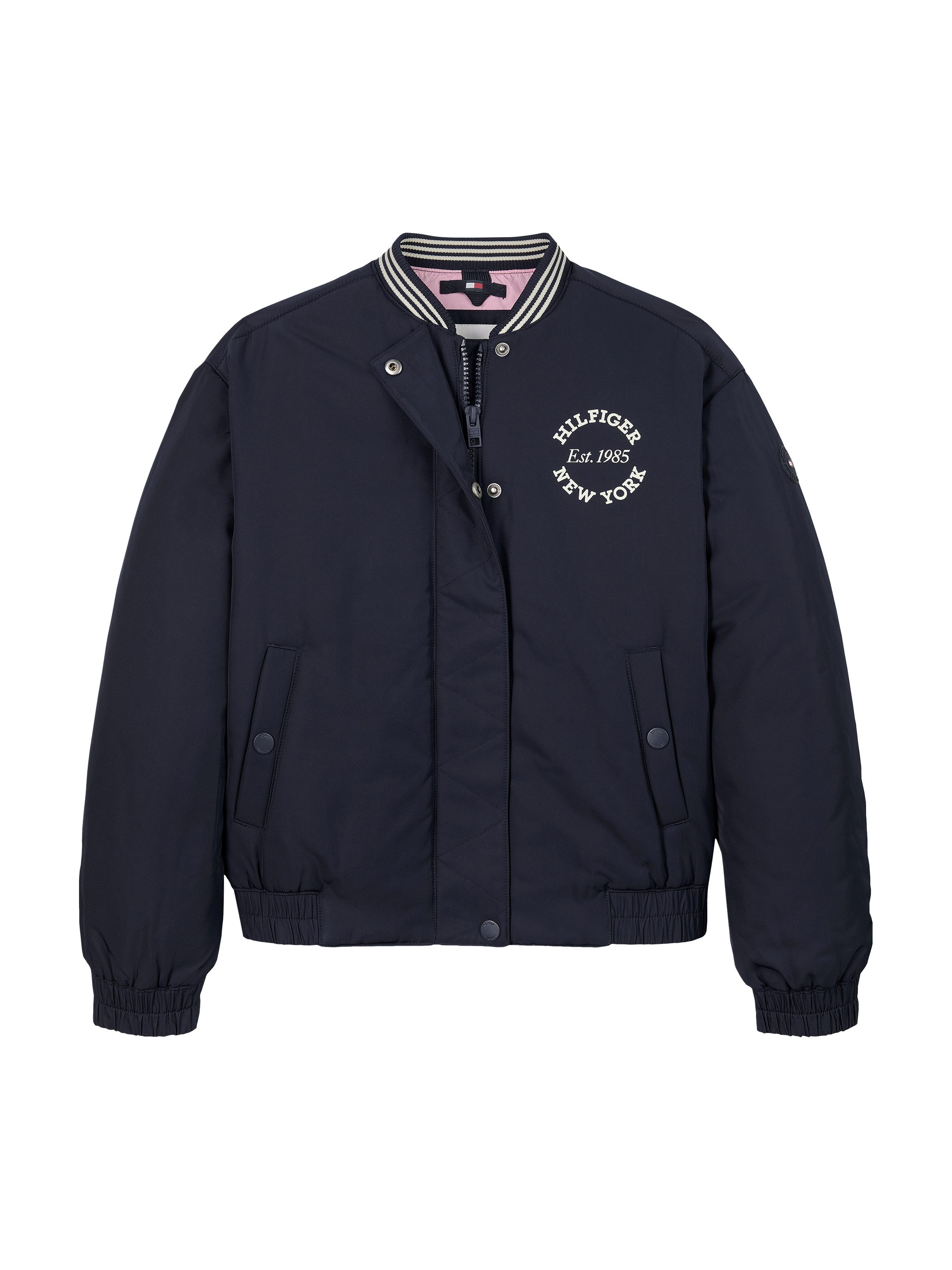 Tommy Hilfiger Bomberjack VARSITY SATEEN BOMBER met logoprint op borsthoogte