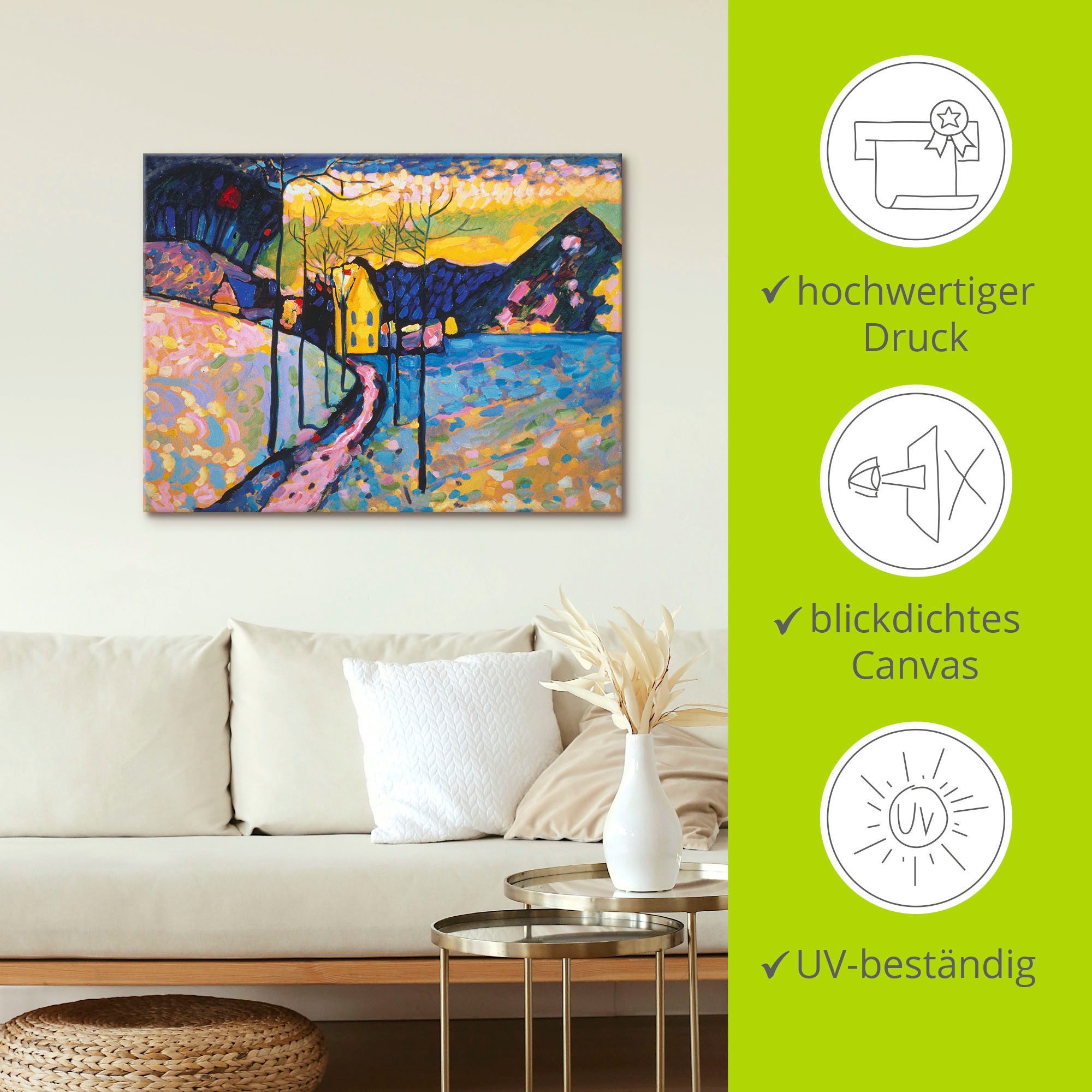 Artland Artprint op linnen Winterlandschap I. 1909 gespannen op een spieraam