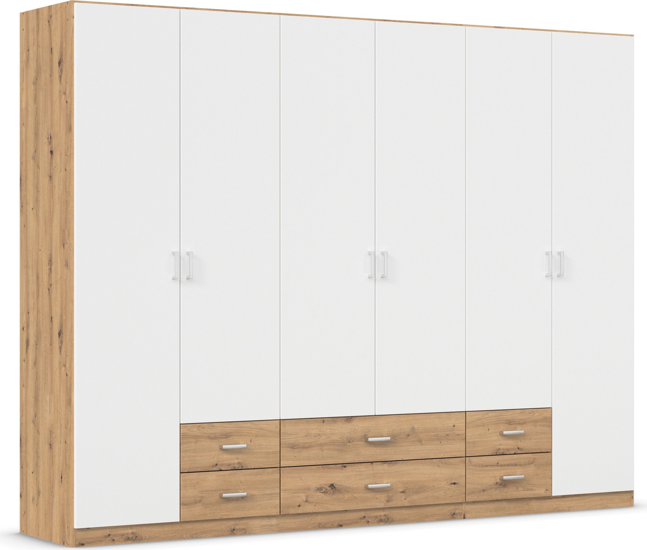 rauch Draaideurkast Kledingkast kast garderobe linnenkast GAMMA in 3 breedtes met 6 lades, in eenvoudig design topseller made in germany