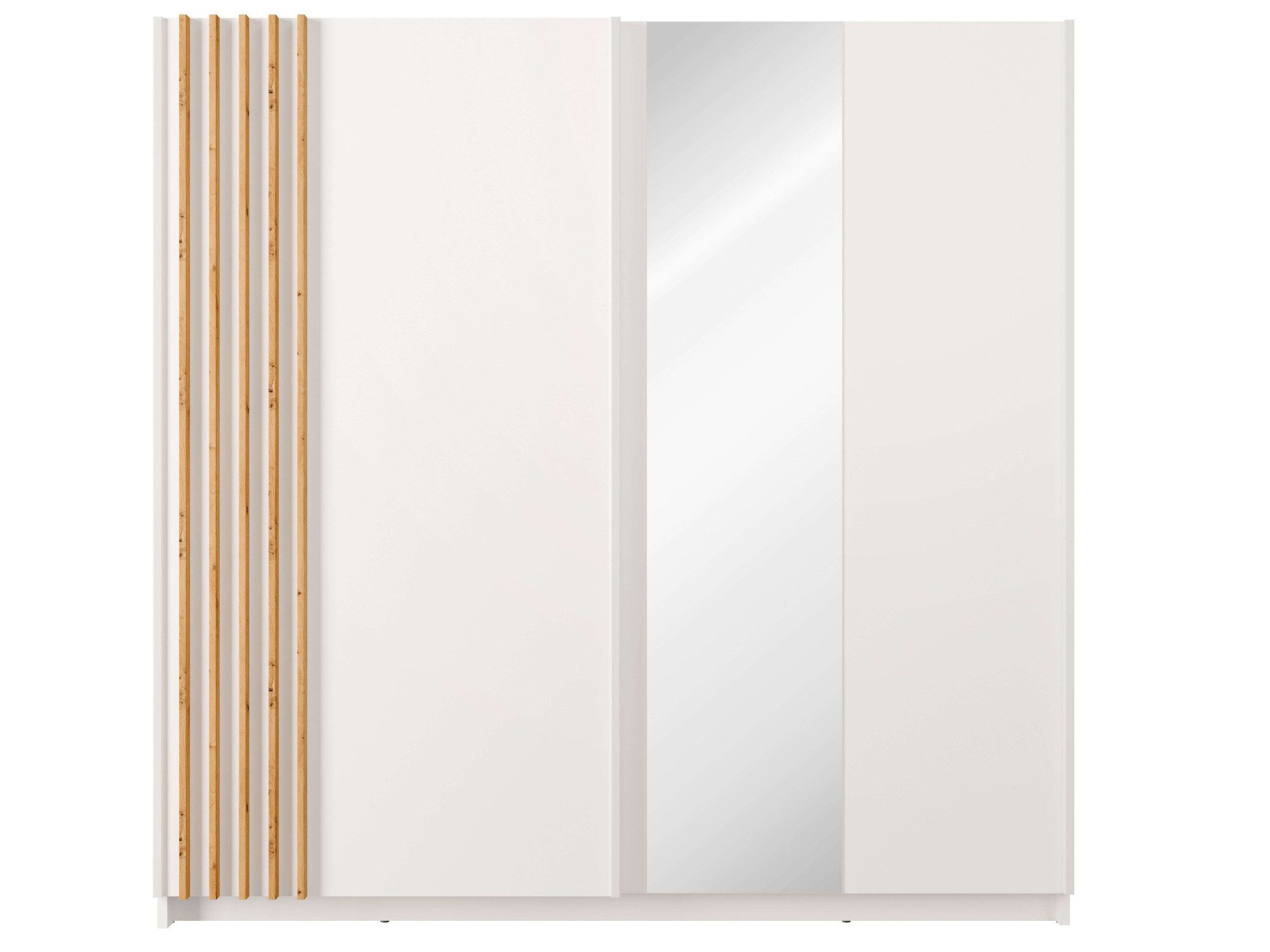 INOSIGN Kledingkast Charisy met 4 inlegplanken en kledingstang Garderobe met 2 schuifdeuren en lamellen, B/H/D 200/198,5/62 cm