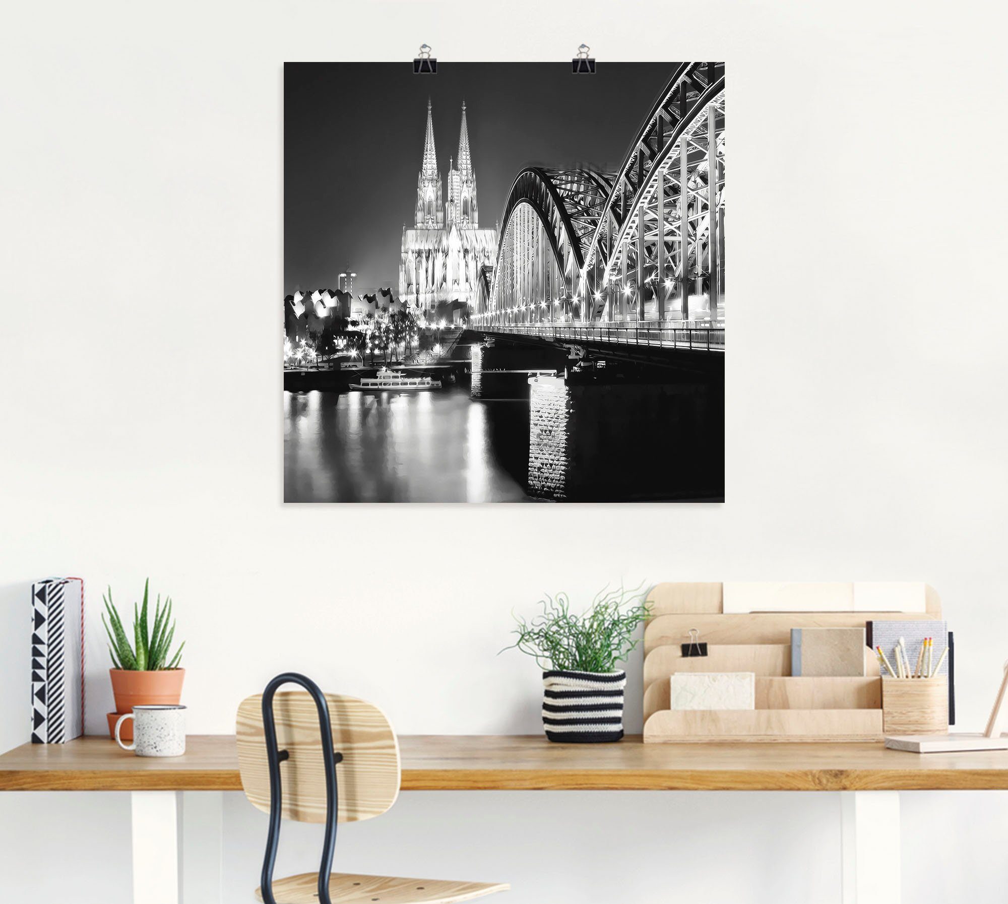 Artland Artprint Keulen Skyline abstracte collage 19 als artprint op linnen, poster in verschillende formaten maten