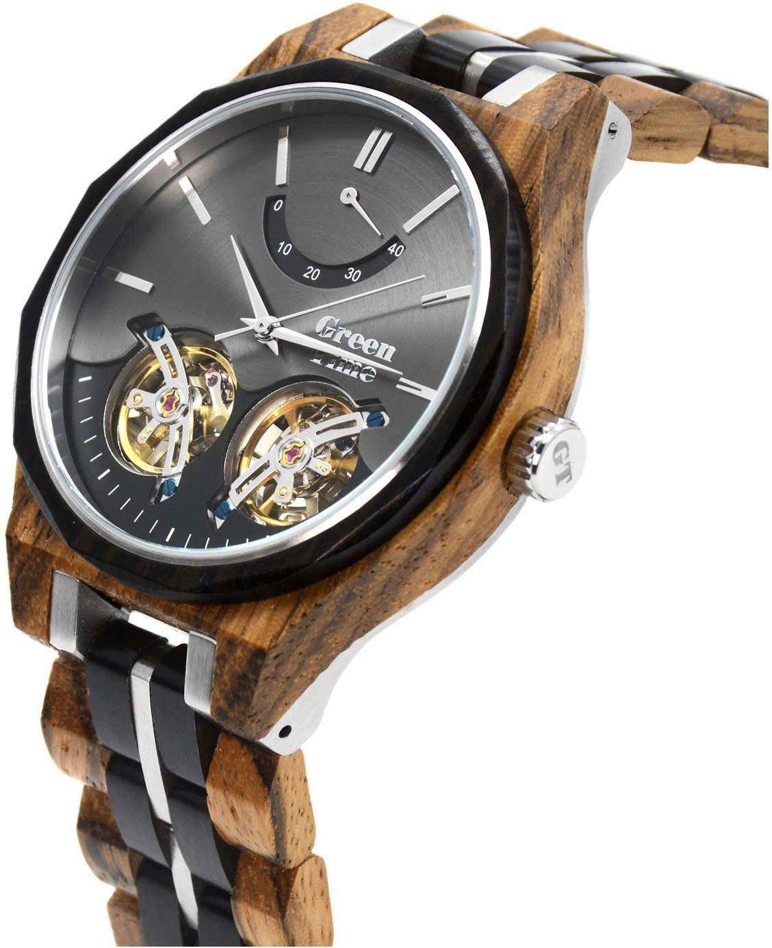 GreenTime Automatisch horloge ZW177A Polshorloge, herenhorloge, houten horloge