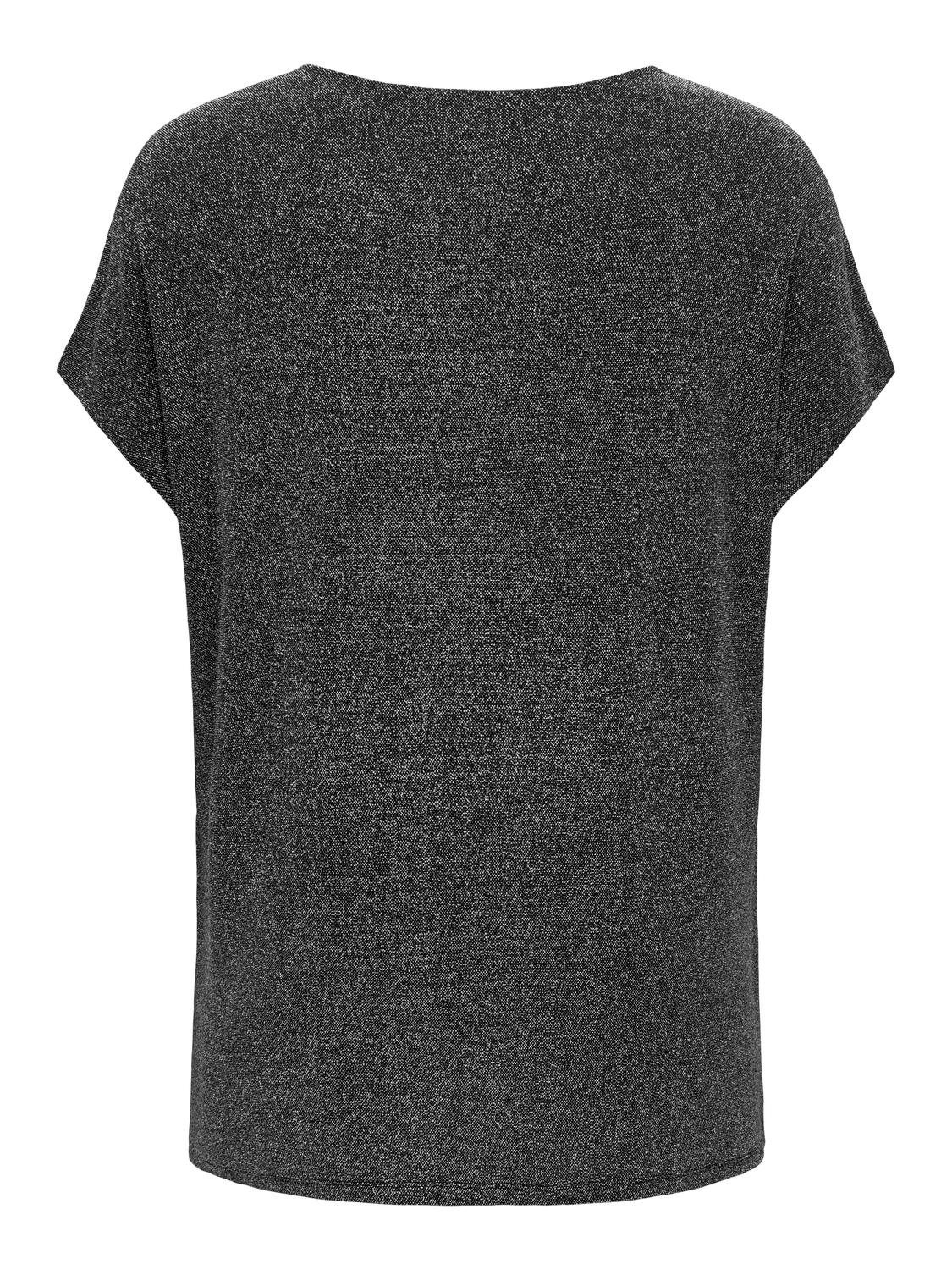 ONLY CARMAKOMA Shirt met korte mouwen CARQUEEN S S GLITTER O-NECK TOP JRS BF