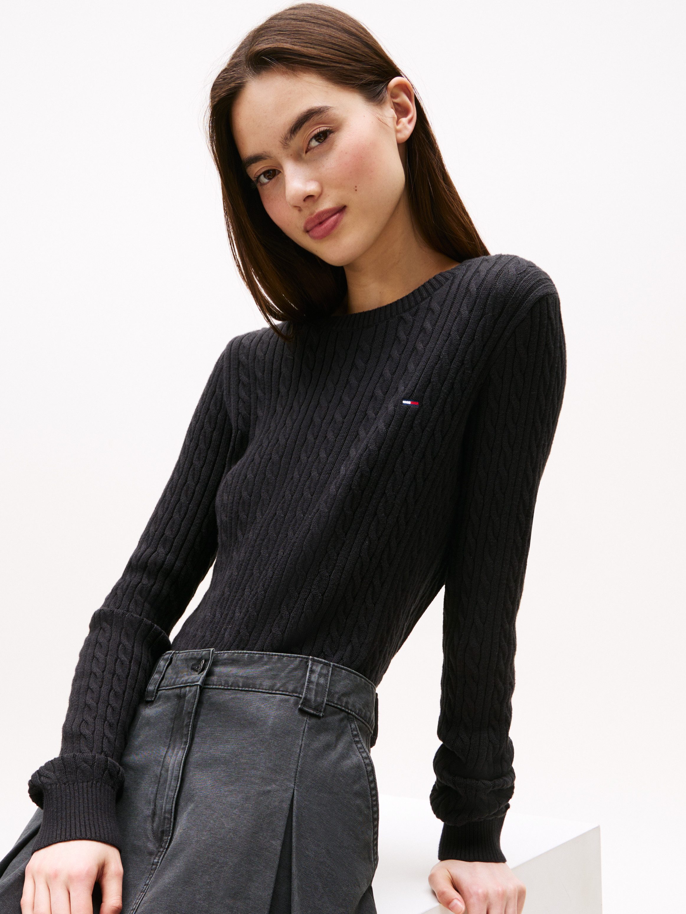 TOMMY JEANS Gebreide trui TJW CABLE ESSENTIAL SWEATER