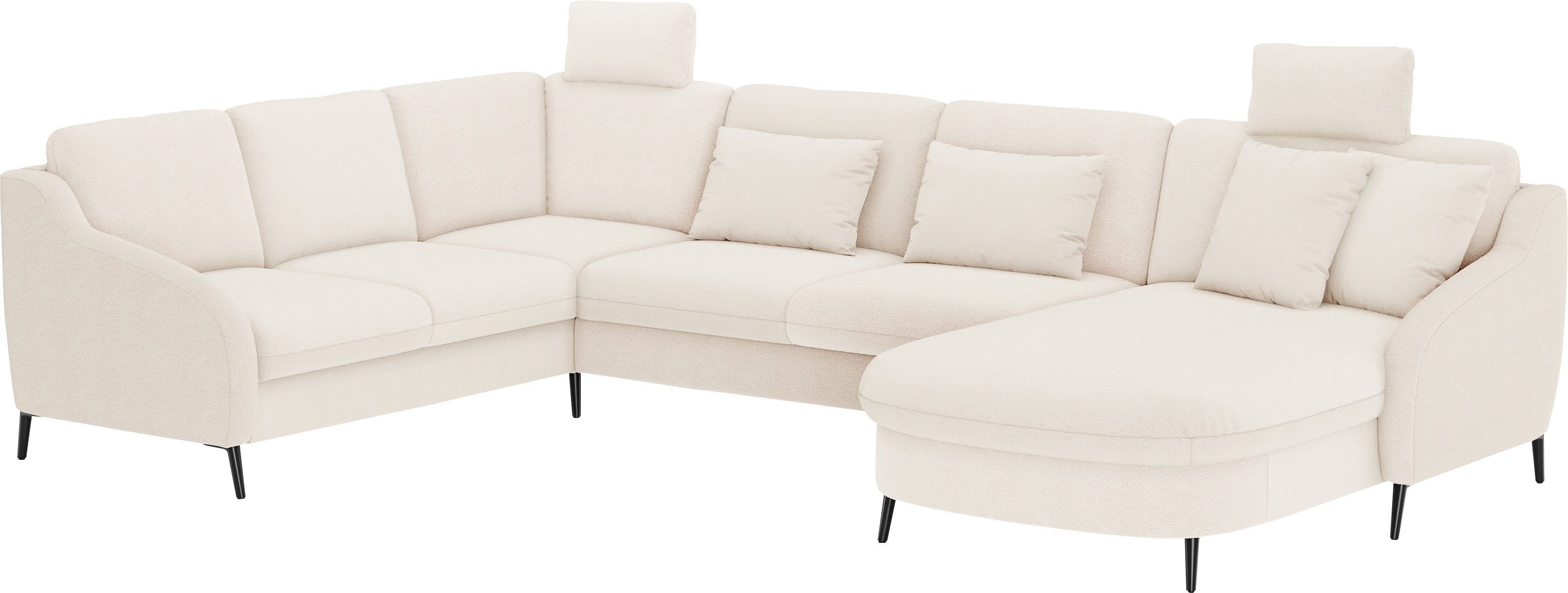 sit&more Zithoek Soul U-model optioneel met bedfunctie en bedlade of lade