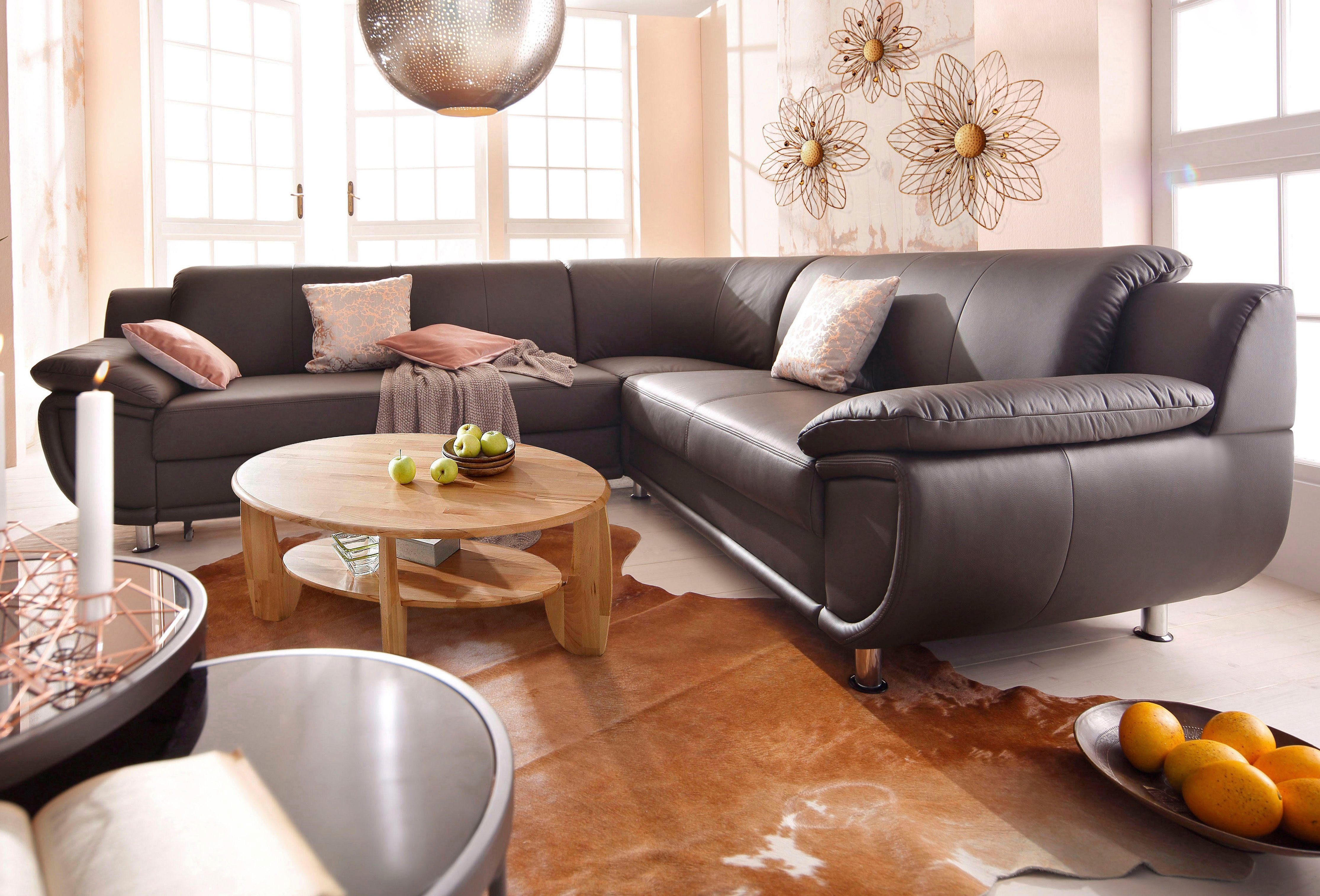 TRENDMANUFAKTUR Hoekbank Rondo optioneel met slaapfunctie, 267x247 cm (BxD), brede armleuningen