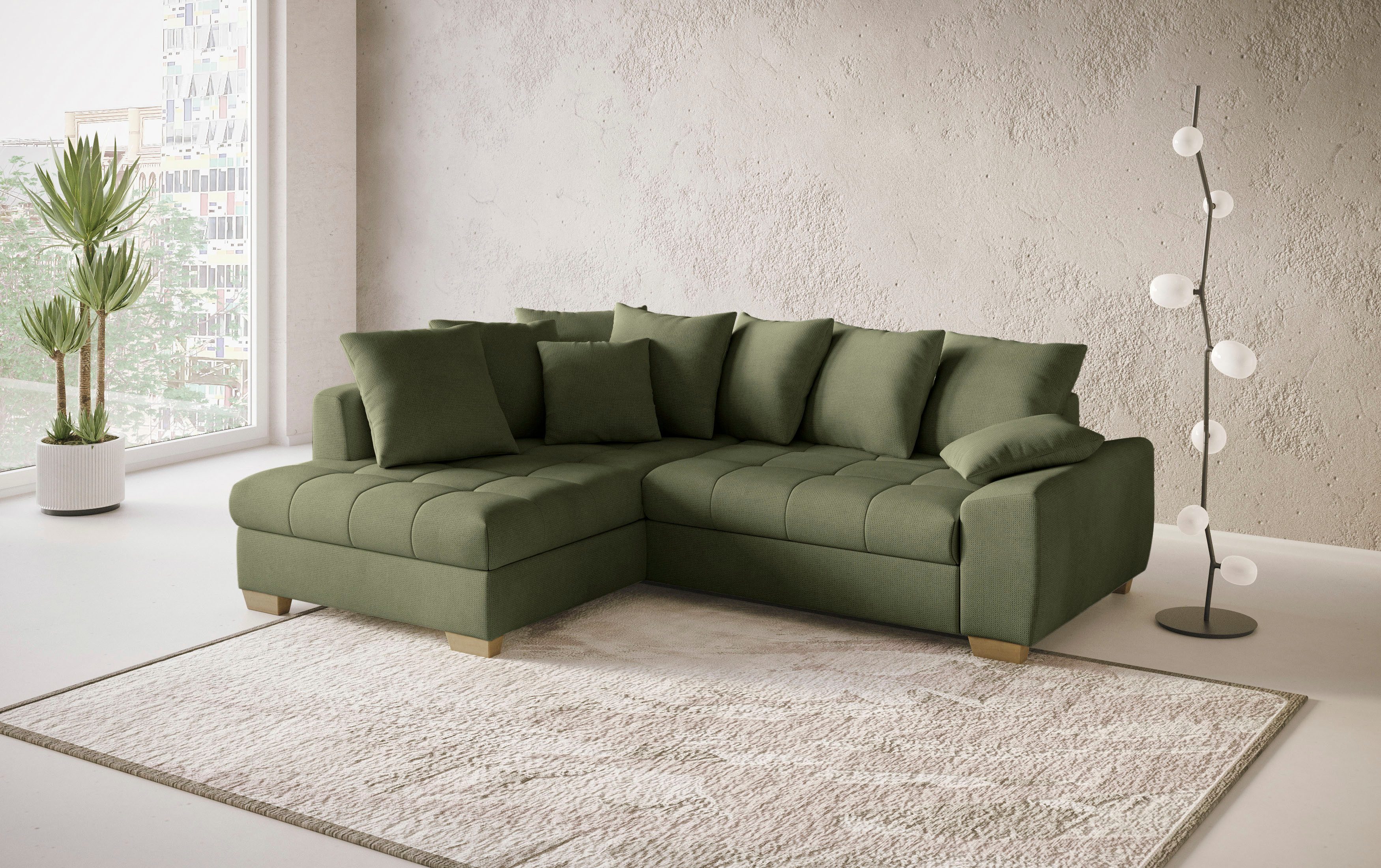 Mr. Couch Hoekbank Nikita II, L-vorm Keuze met bedfunctie, bedlade & RGB-LED-verlichting