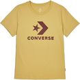 converse t-shirt converse scripted star chevron short sleeve crew t-shirt geel