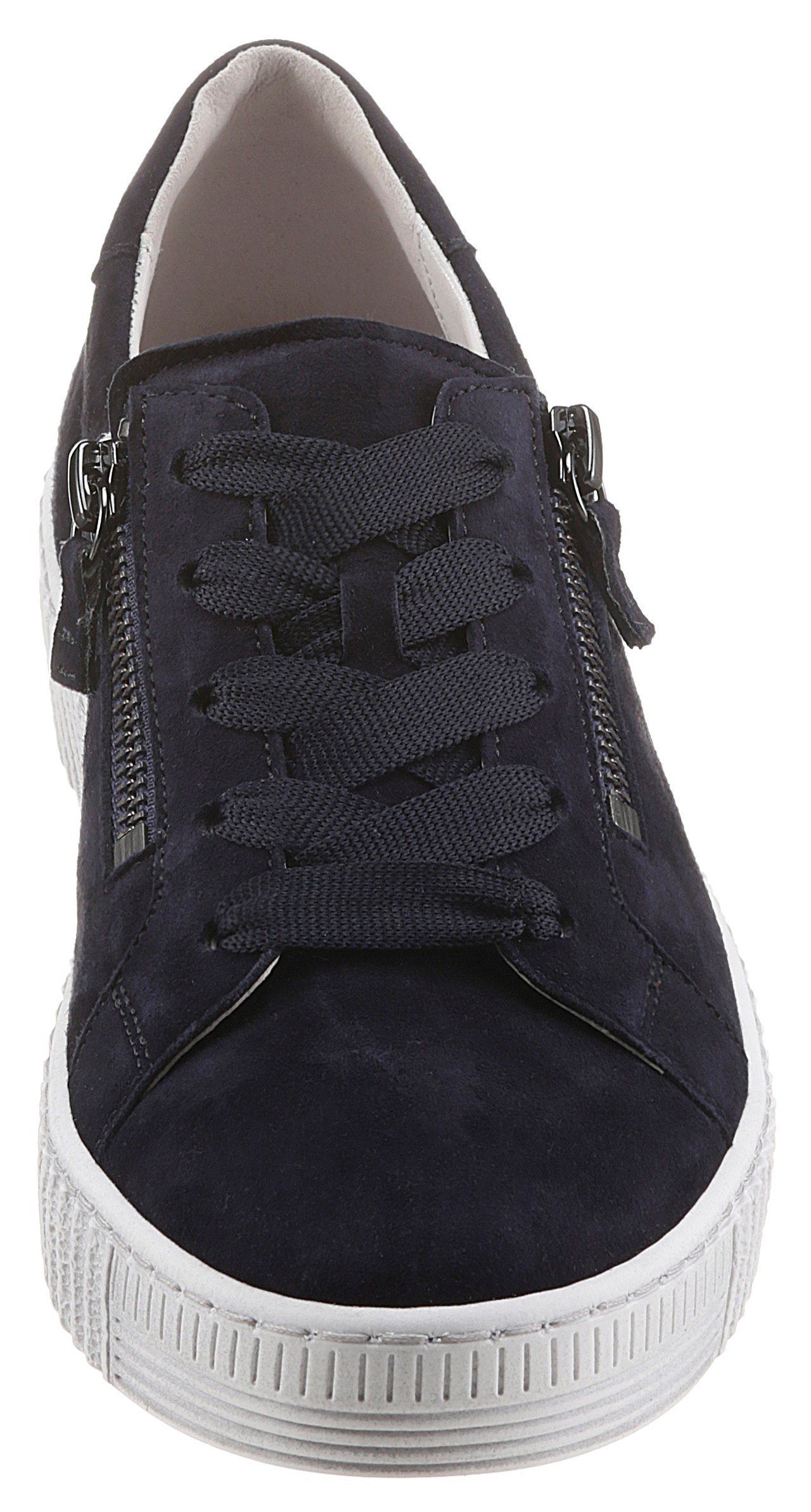 Gabor Plateausneakers met twee ritsen, vrijetijdsschoen, lage schoen, veterschoen