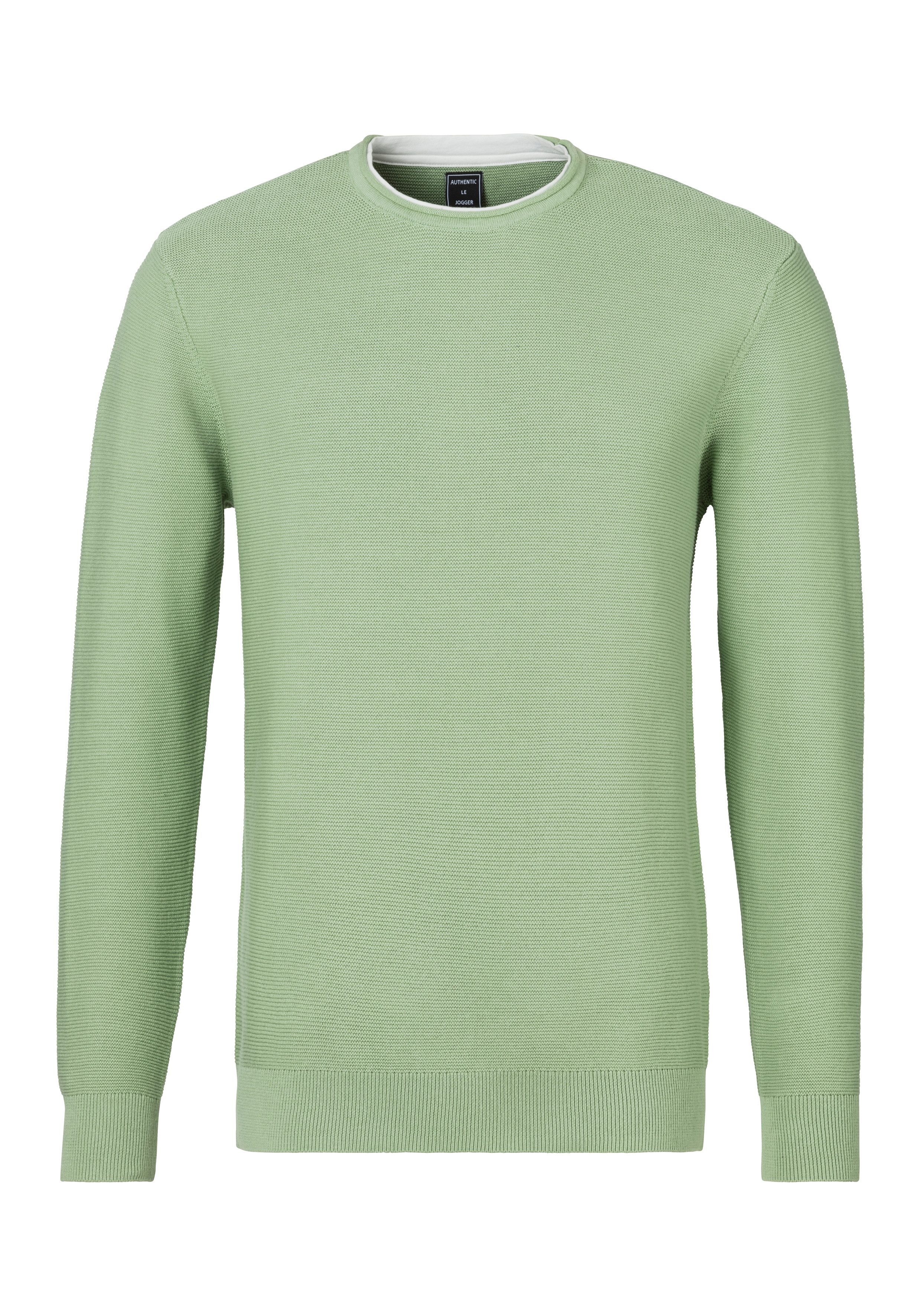 AUTHENTIC LE JOGGER Gebreide trui met double-layer look, pullover van 100% katoen