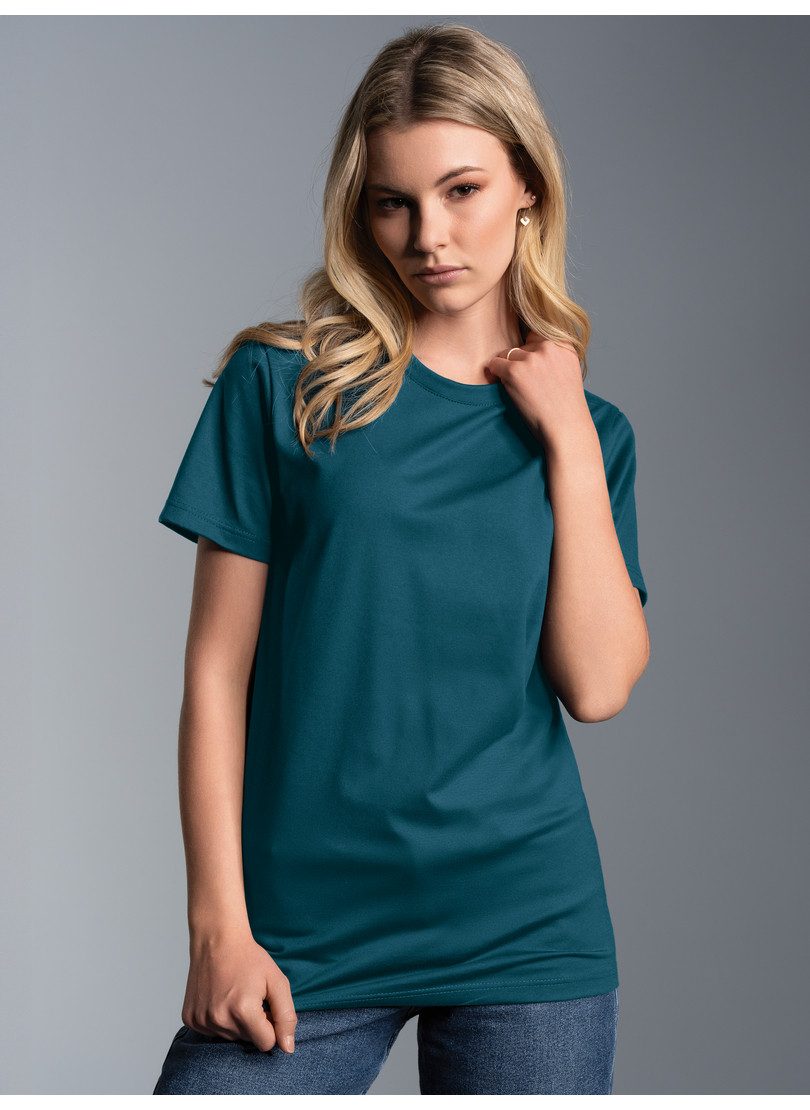 Trigema T-shirt TRIGEMA Slim-fit T-shirt van DELUXE-katoen (1-delig)